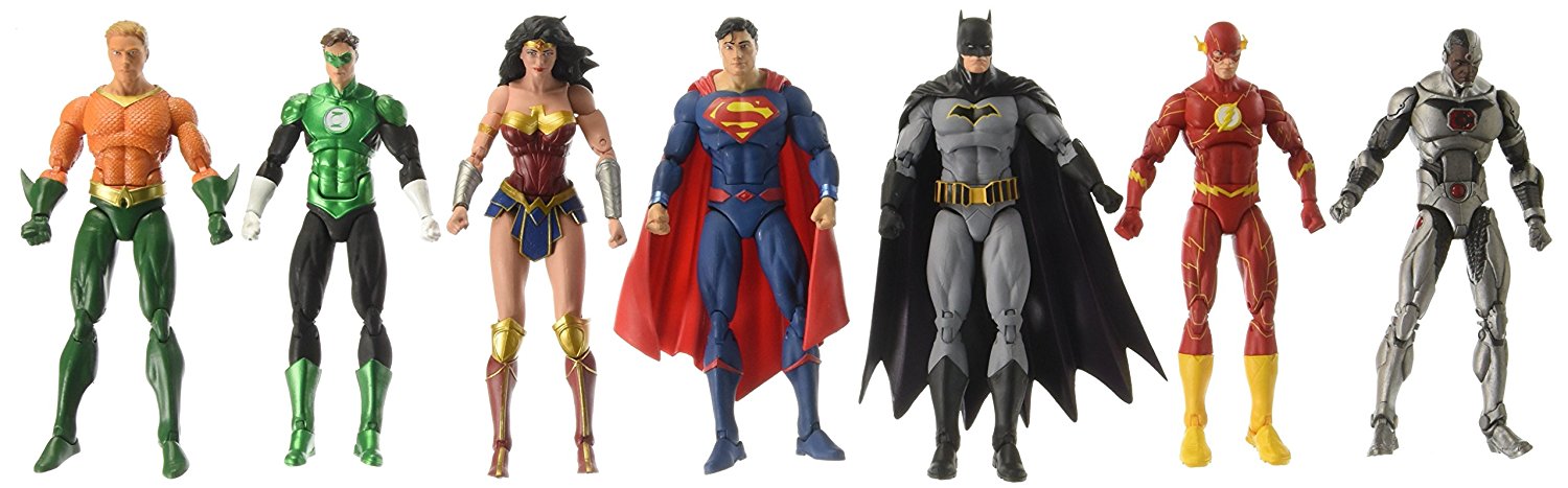 DC Rebirth Justice League 7-Pack Action Figure Set - Batman, Superman, Wonder Woman Collectibles | Perfect for Display, Gifts & Superhero Fans