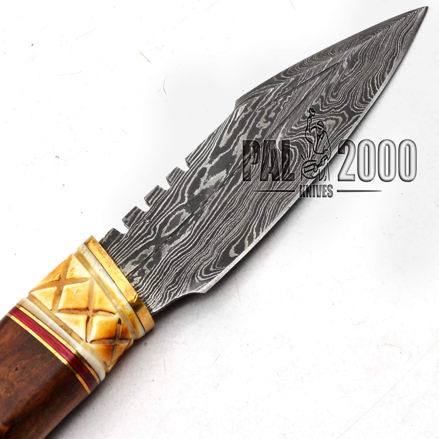 Custom Handmade Damascus Steel 9-Inch Hunting Knife - PAL 2000 KNIVES DAM-9720 - Perfect for Outdoor Adventures, Camping & Survival Gear