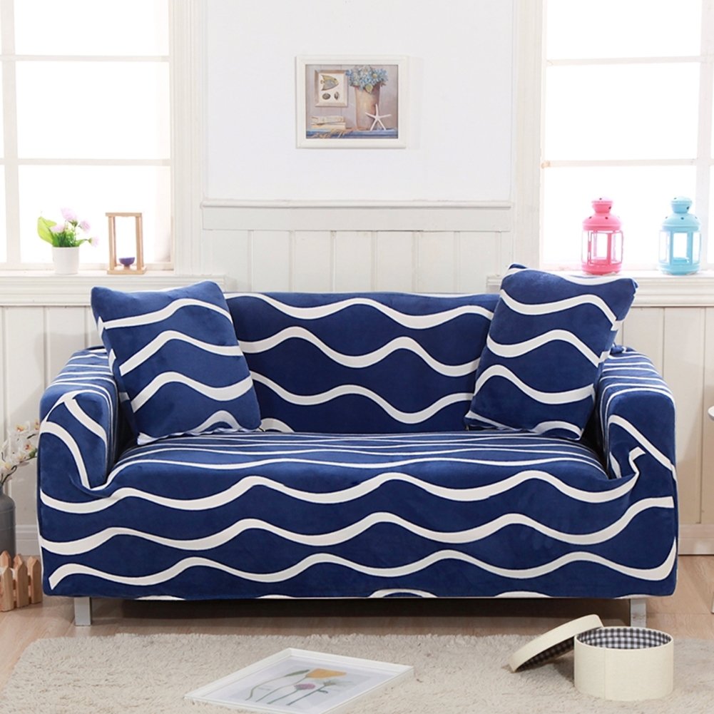 Thick High Elasticity Sofa Slipcover - Plush Furniture Protector for 1 Seater Couch (35x55 inches) - Solid Color Stretchable Sectional Sofa Cover for Living Room, Bedroom & Dorm Decor