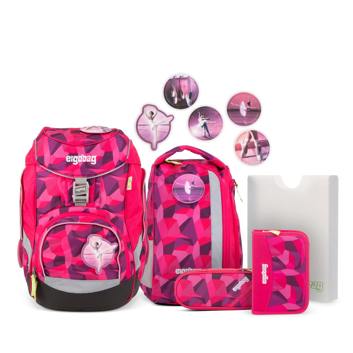 Ergobag School Backpack 6-Piece Set with PrimBear Ballerina Design - Durable & Lightweight for Kids, Perfect for School, Travel & Daily Use