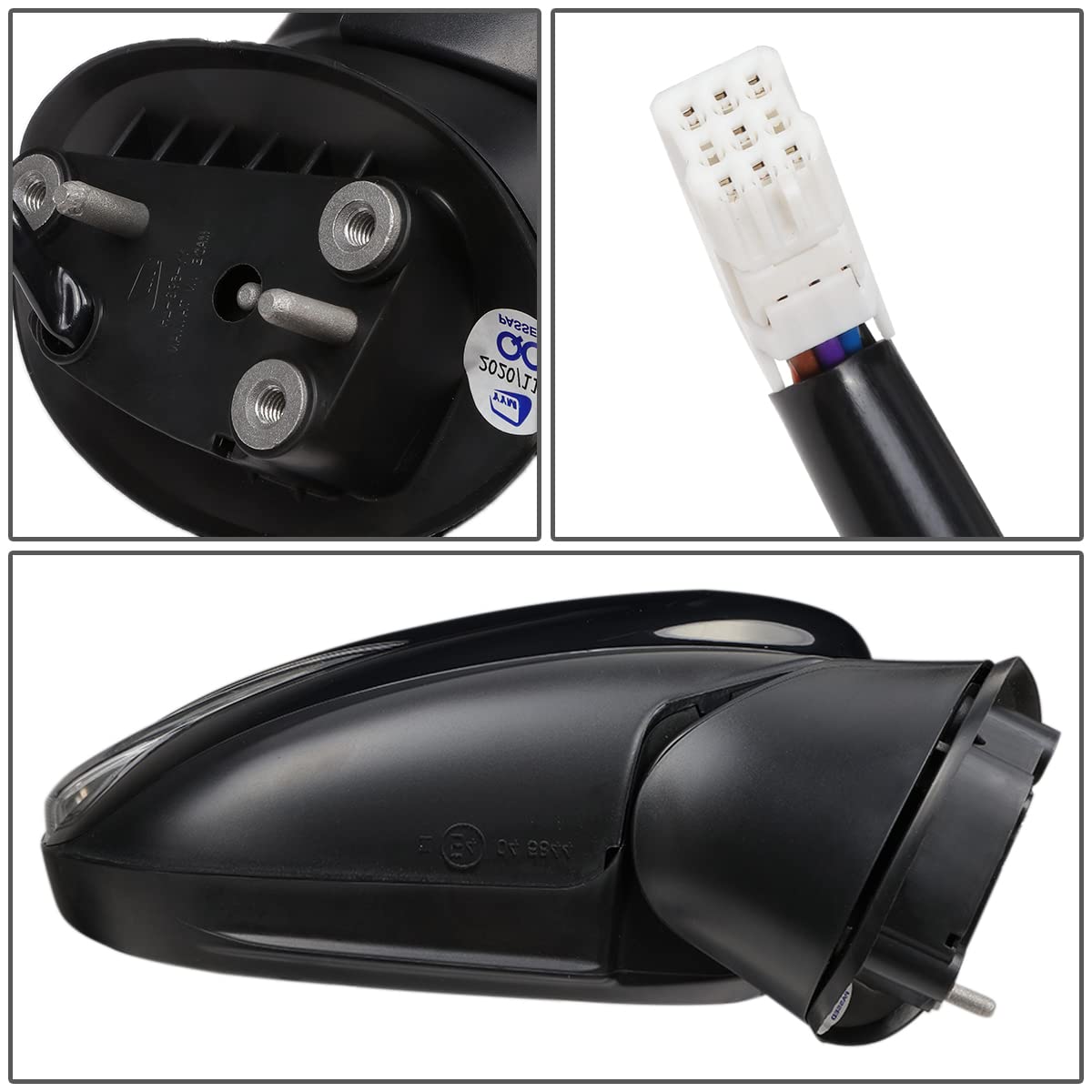 DNA Motoring OEM-MR-MA1321217 Right Side Power Adjustable Heated Foldable Rear View Mirror with Turn Signal Compatible with 2016-2019 Mazda CX-3 - Perfect for Winter Driving & Enhanced Safety