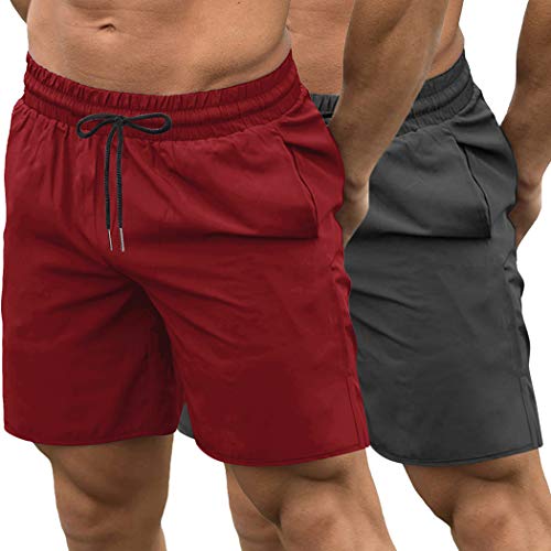 COOFANDY Men's 2 Pack Quick Dry Workout Shorts - Gym Bodybuilding Weightlifting Training Running Jogger Shorts with Pockets | Perfect for Gym, Running & Outdoor Activities