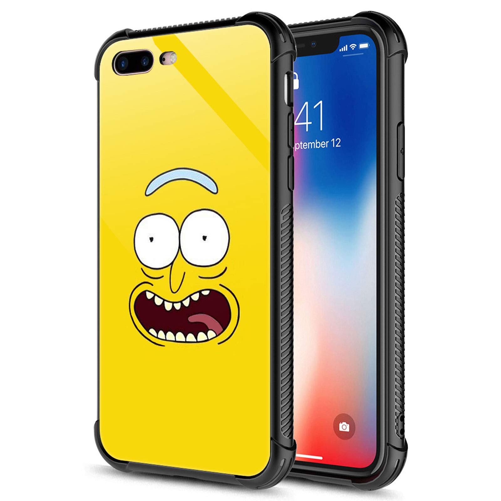 Premium Shockproof iPhone 7/8/SE (2020) Case with Tempered Glass - Cute Yellow Face Pattern Design for Women, Girls & Boys | Durable Anti-Scratch Protection for School, Work & Everyday Use