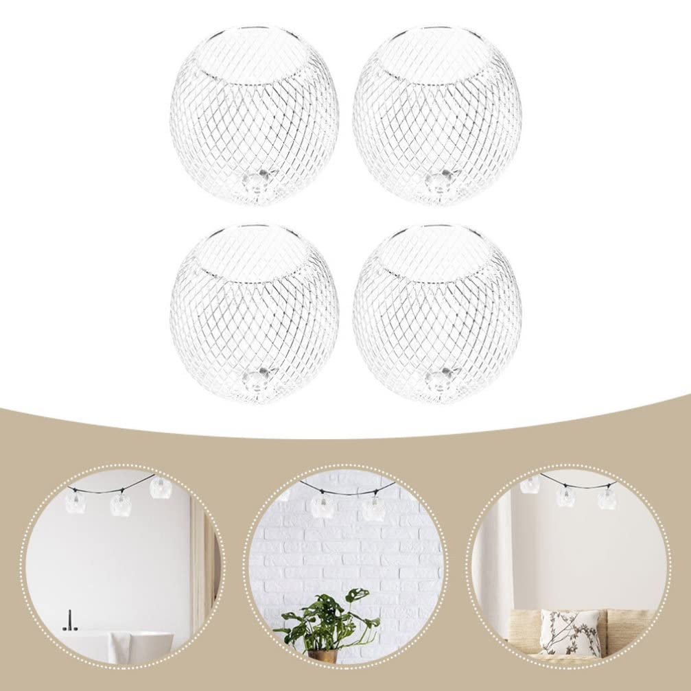 Operitacx 4-Pack Metal Pendant Lamp Shades - Decorative Spherical Hollow Out Light Covers for Table & Ceiling Lights - Perfect for Bedroom, Kitchen, Living Room & Dining Room Lighting Decor