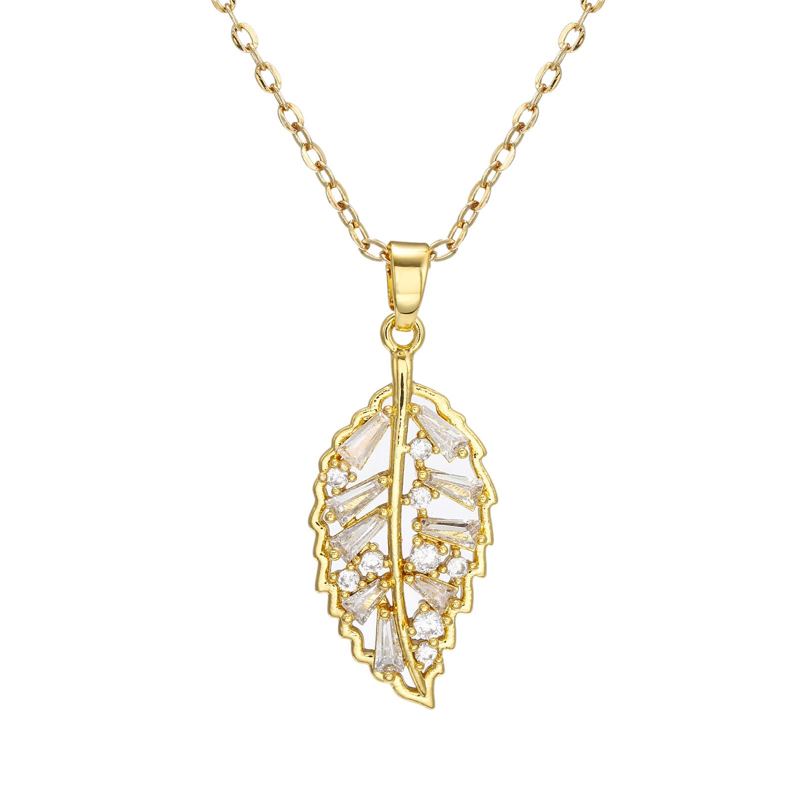 Luxury Gold Leaf Pendant Necklace for Women - Elegant Clavicle Chain, Western Style Jewelry Gift for Her - Perfect for Parties, Weddings & Everyday Wear