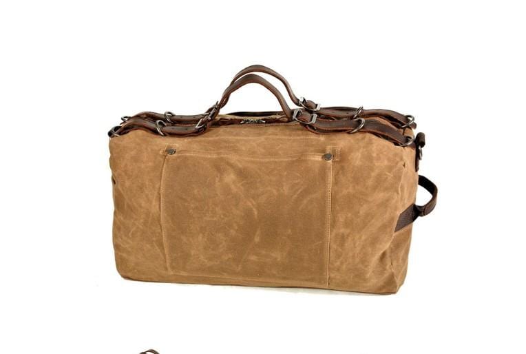 Stylish Unisex Canvas Weekender Travel Bag with Leather Straps - Perfect for Gym, Weekend Getaways & Business Trips