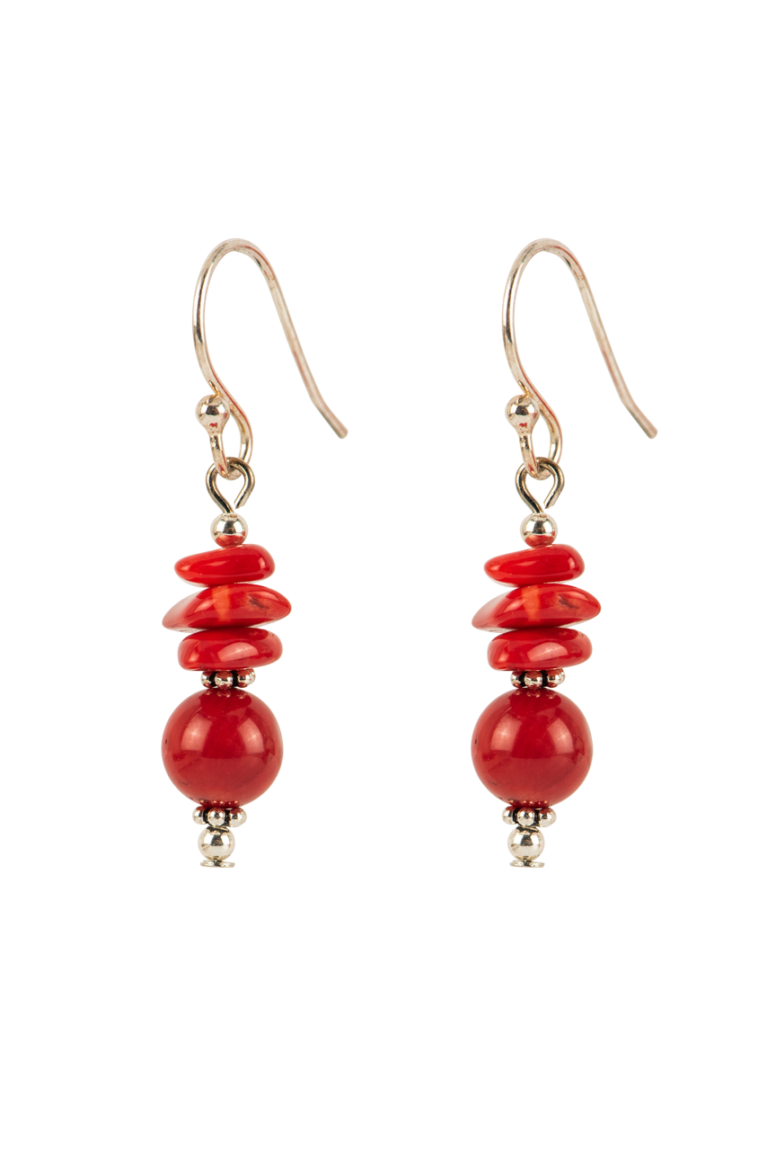 Paige Wallace Coral Chip Stud Earrings - Handmade Dainty Jewelry for Women - Perfect for Everyday Wear, Weddings & Special Occasions