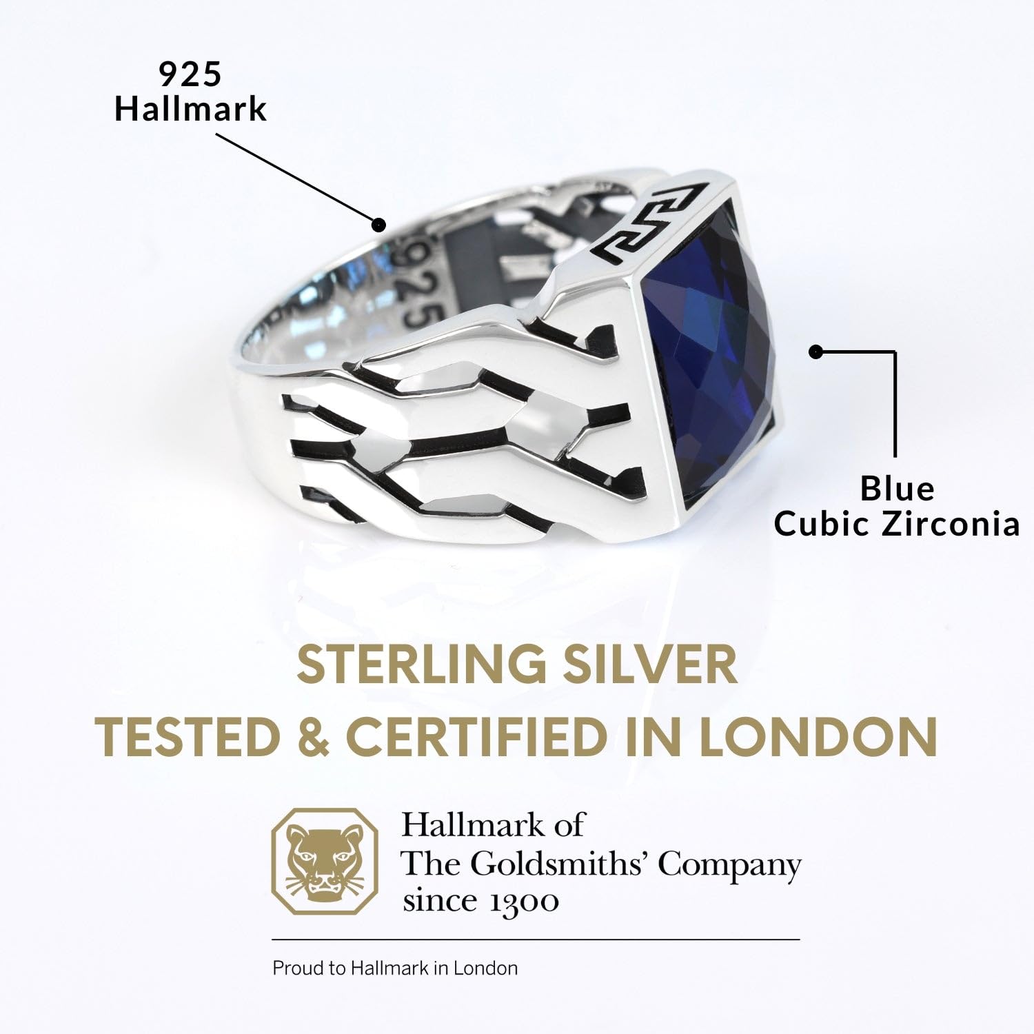 925 Sterling Silver Rings for Men - Onyx, Turquoise & CZ Stone Options | Durable Mens Wedding Band, Fashion Jewelry & Gift for Him | Perfect for Engagements, Anniversaries & Everyday Wear