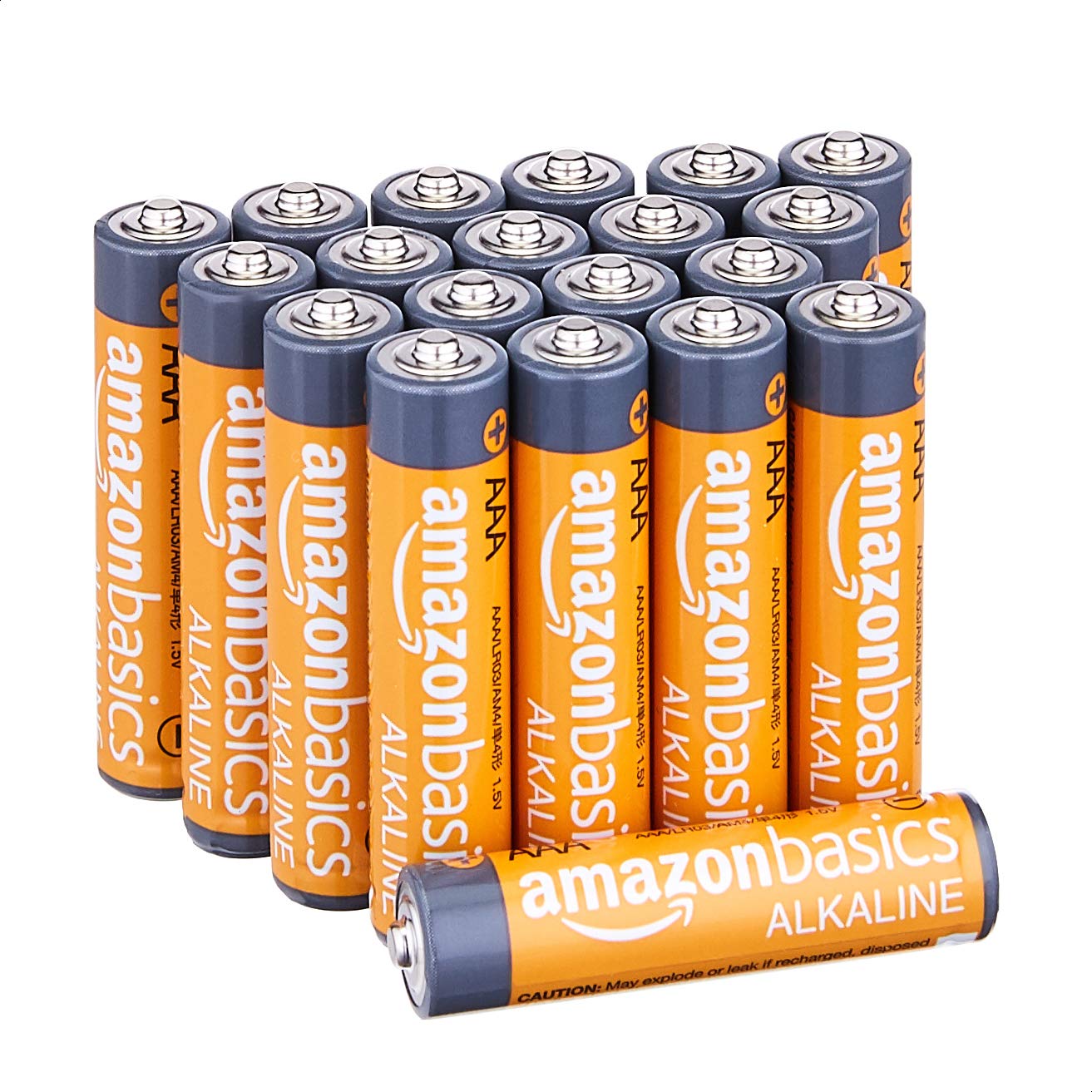 Amazon Basics 20 Pack AAA Alkaline Batteries - Long-Lasting Power, 10-Year Shelf Life (Blister Packaging) - Perfect for Remote Controls, Toys, Flashlights & Electronic Devices