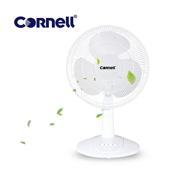 Cornell 12 Inch Table Fan - Quiet, Energy Efficient, 3 Speed Settings (CFNT122GY/CFNT122WHX) - Perfect for Home, Office, and Dorm Room Cooling