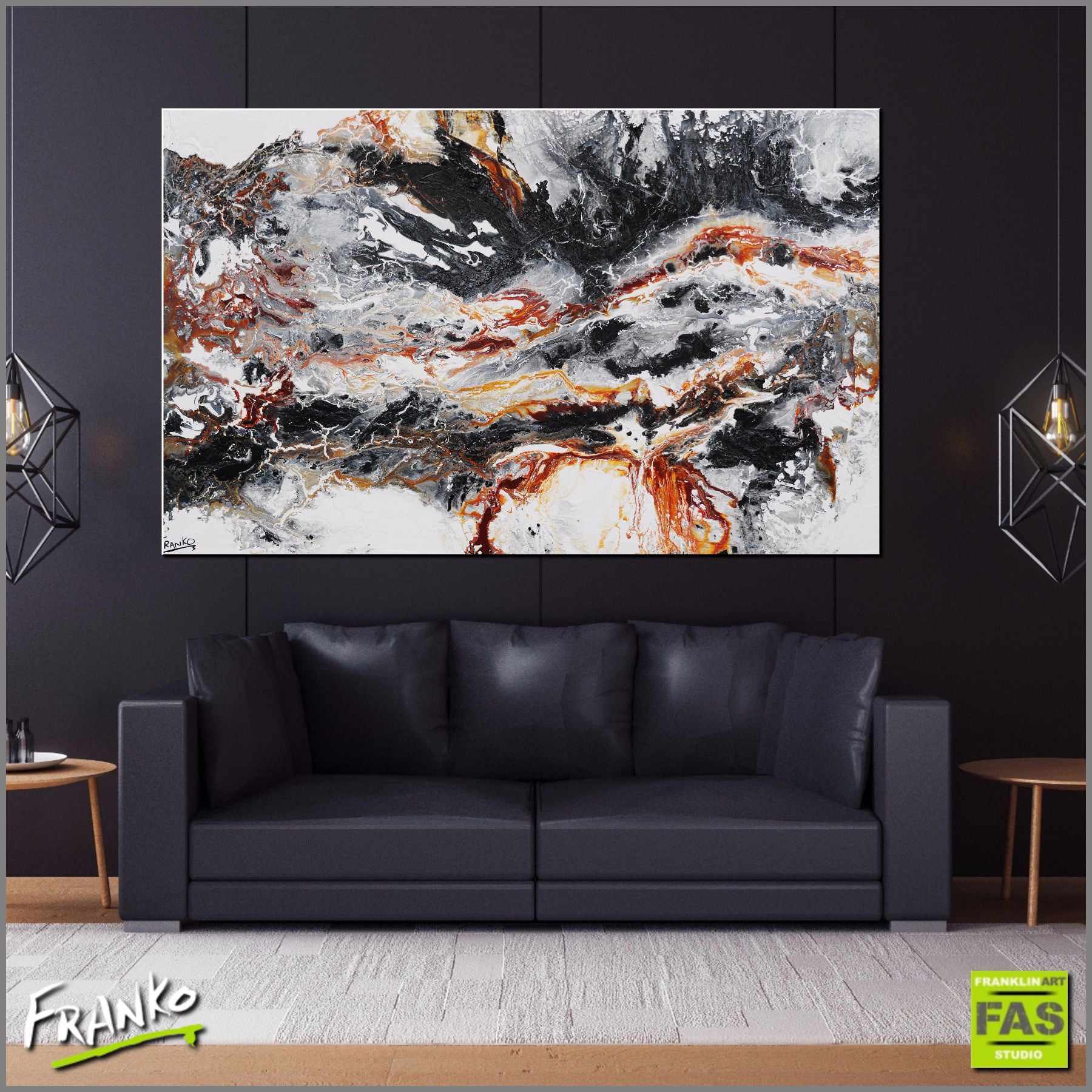 Abstract Black Brown Wall Art Canvas Print - Modern Home Decor for Living Room, Bedroom & Office - Inspire Your Space