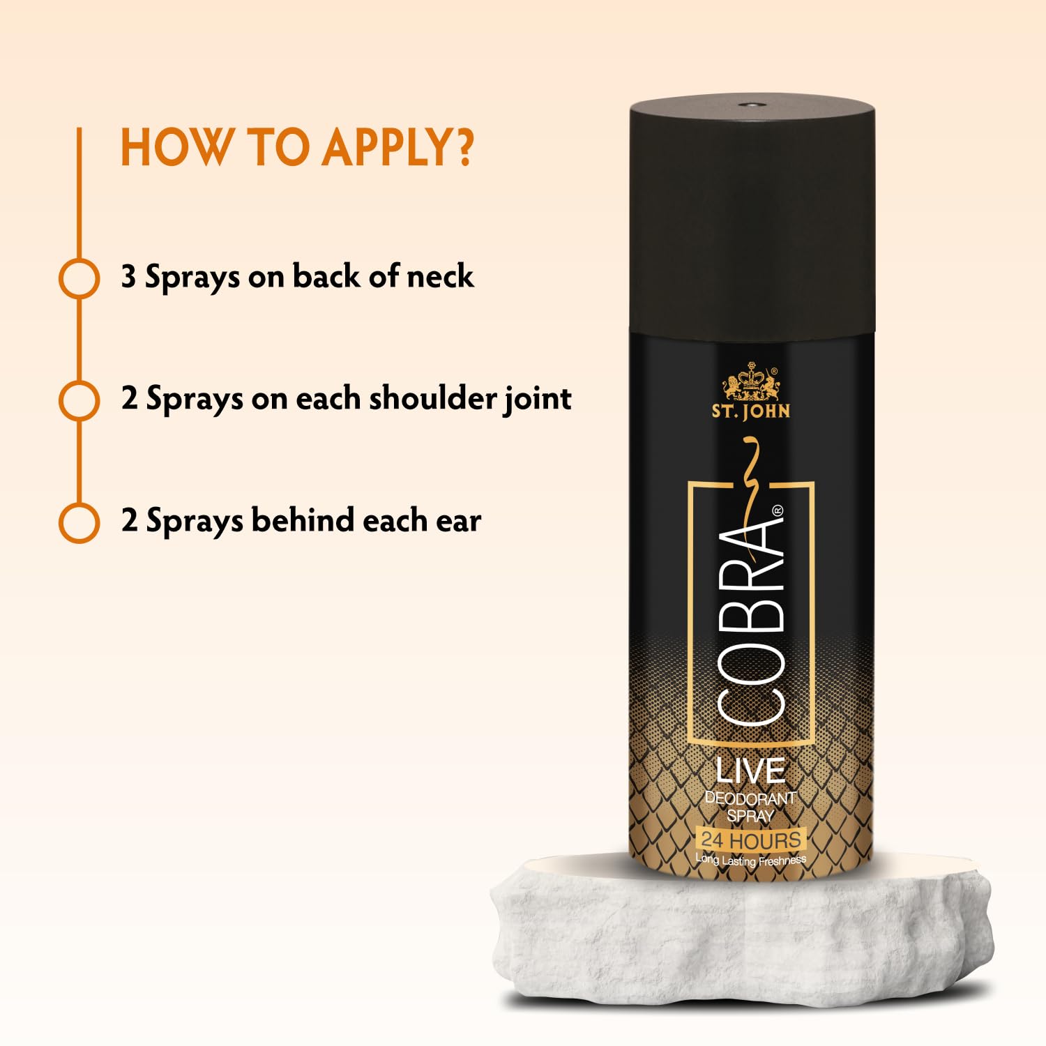 ST. JOHN COBRA Long-Lasting Men's Deodorant Combo Pack - 150ml Live Spray & Sports Spray (Pack of 2) | Fresh Fragrance for All-Day Protection | Gym, Work & Outdoor Activities