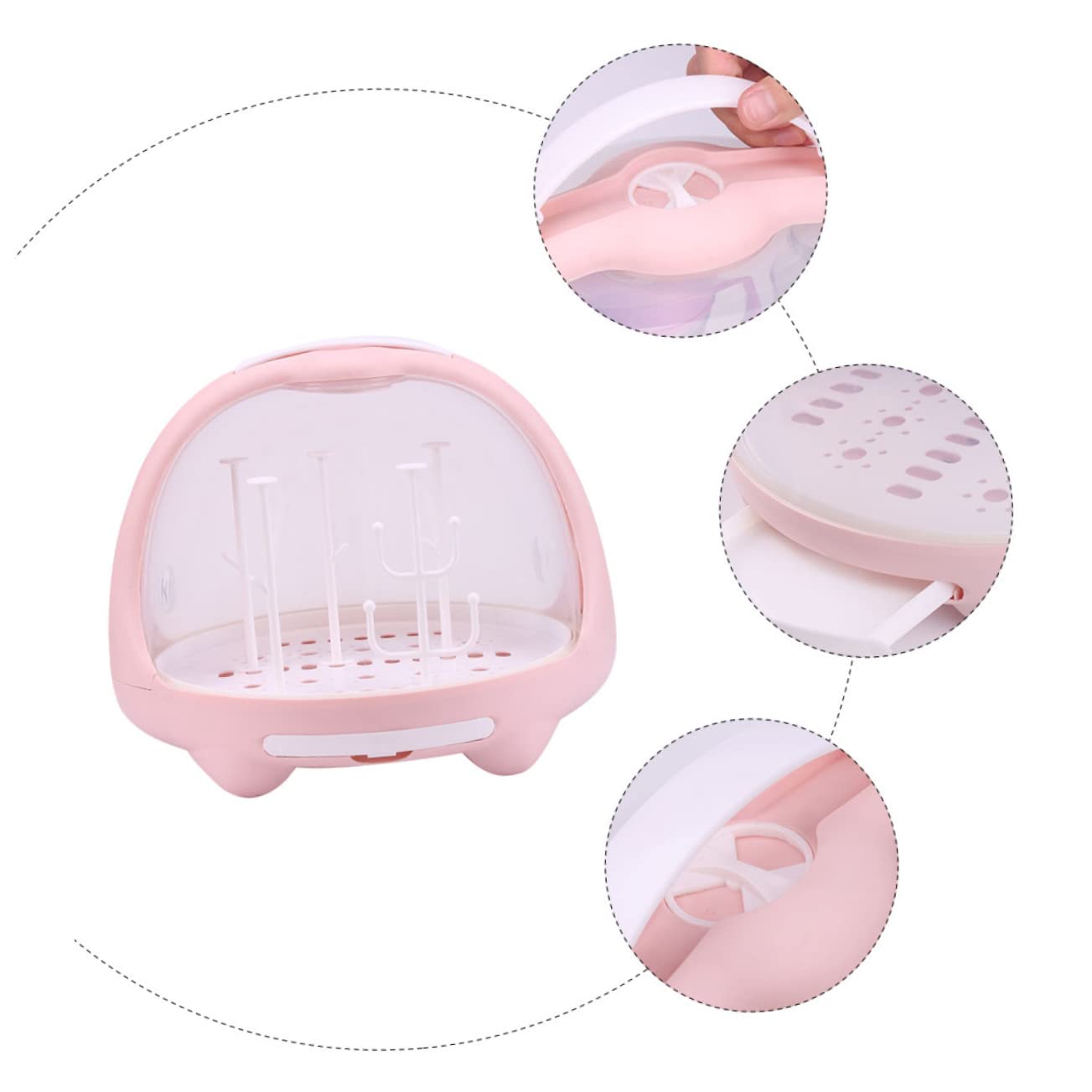 Toyvian 13L Baby Bottle Drying Rack Cover - BPA-Free Bottle Organizer & Storage Box for Boys and Girls | Perfect for Nursery, Kitchen Countertop & Travel Baby Essentials Organization