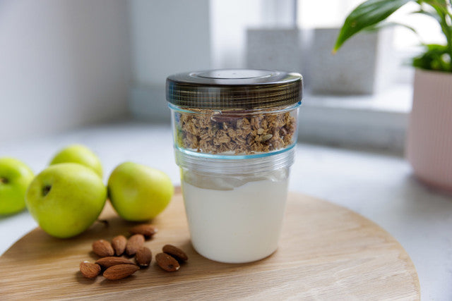 MasterClass Eco Snap Yoghurt and Granola Breakfast Pot - 500ml Reusable BPA-Free Food Storage Container | Perfect for Meal Prep, Office Lunch & Healthy Snacks