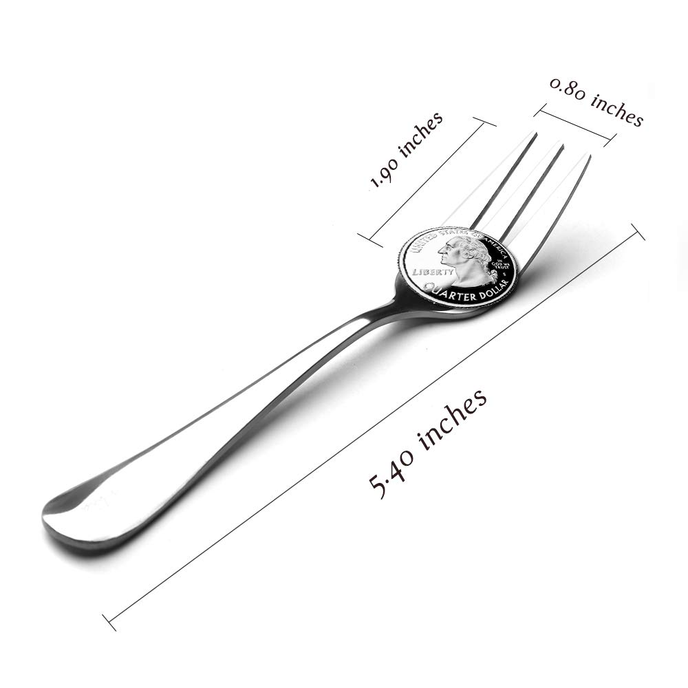 Premium Snamonkia 12-Piece Stainless Steel Appetizer Forks Set - 5.4 Inch 3-Tine Mini Dessert Forks for Cocktails, Salads, Fruits | Perfect for Parties, Travel, Picnics & Home Entertaining