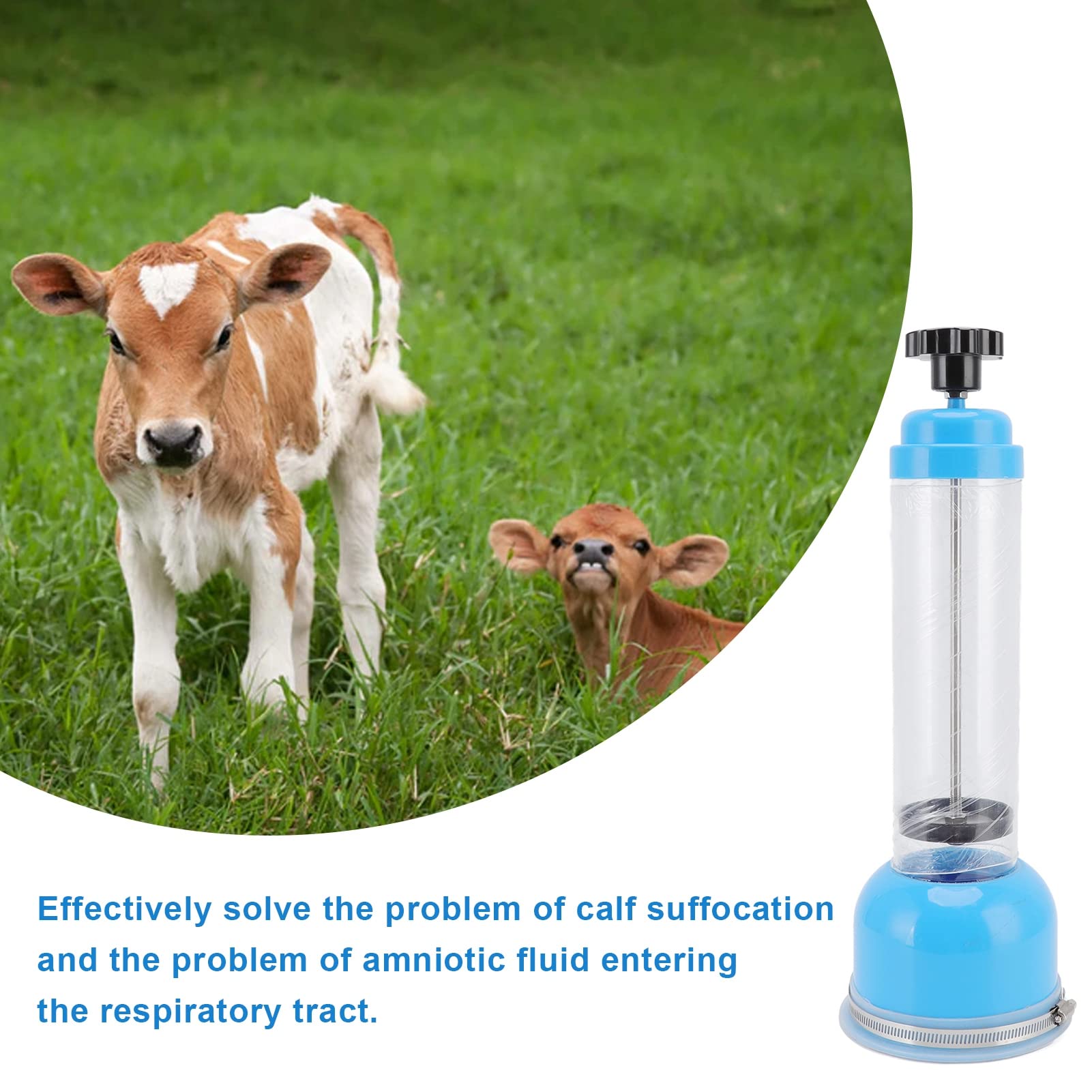 Calf Assisted Breathing Pump for Cattle - Strong Suction Respiratory Aid, Blue Veterinary Equipment for Farm Use | Helps Newborn Calves with Breathing Difficulties During Birth & Recovery