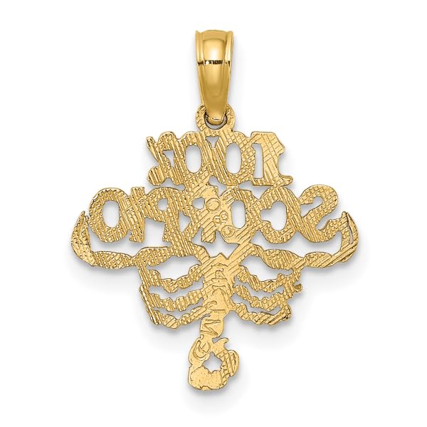 14K Solid Yellow Gold Scorpio Zodiac Necklace - Scorpion Horoscope Pendant for October & November Birthdays - Perfect Astrology Jewelry Gift for Women, Men & Teens - Ideal for Birthdays, Anniversaries & Special Occasions