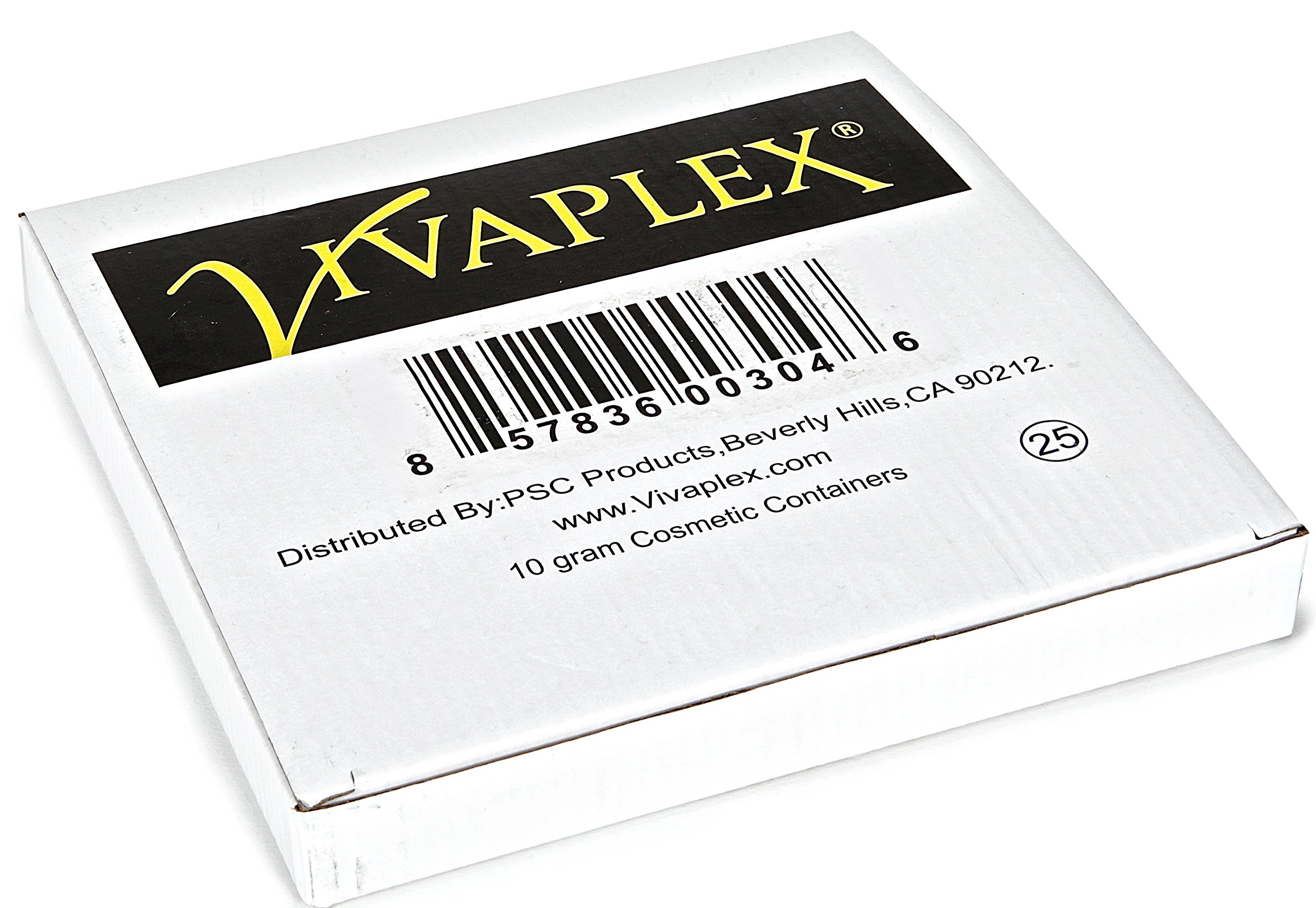 Vivaplex 25-Pack Clear 10 Gram Plastic Jars with Lids - Small Cosmetic Containers for Lip Balm, Creams, Salves & Travel-Sized Toiletries | Perfect for DIY Beauty, Skincare & Organizing Small Items