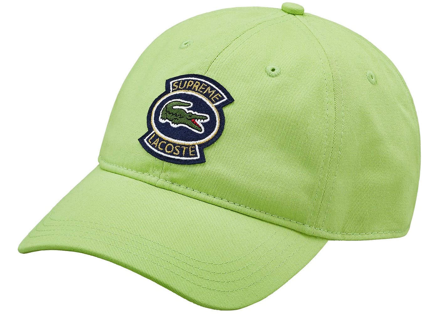 Supreme Lacoste Twill 6-Panel Green Baseball Cap - Stylish Unisex Hat for Casual Wear, Street Fashion & Outdoor Activities