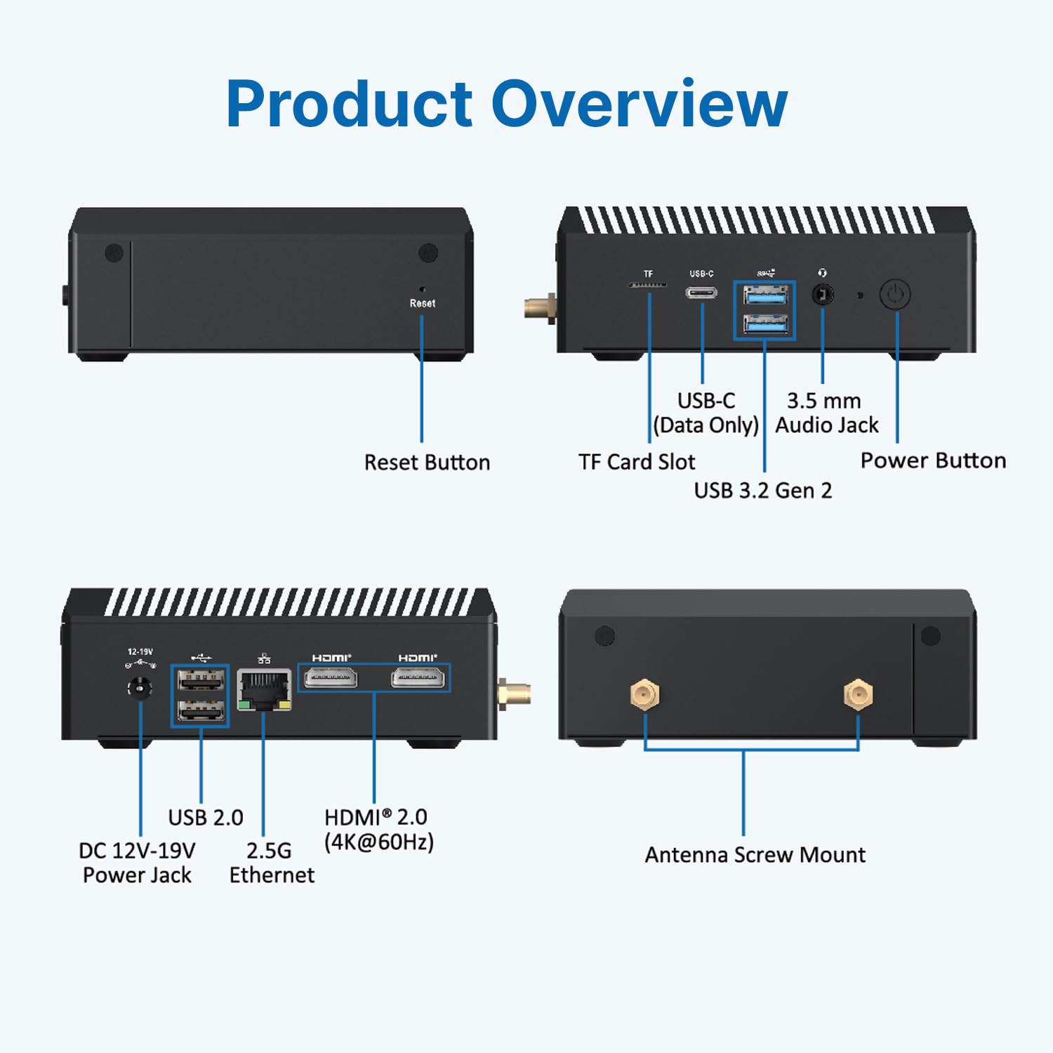 MINIX Z100 Fanless Mini PC - Intel 12th Gen N100 Processor, 16GB DDR4 RAM, 512GB PCIe SSD, Windows 11 Pro - Ultra Compact Desktop Computer for 4K Dual Display, Home Office, Digital Signage & Gaming | 2.5G LAN, USB 3.2, USB-C, VESA Mount, Auto Power On