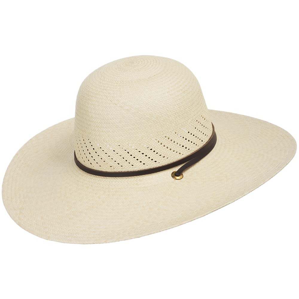Gardener Straw Panama Sun Hat with Adjustable Chin Cord - Breathable Wide Brim Hat for Outdoor Gardening, Beach, and Summer Activities