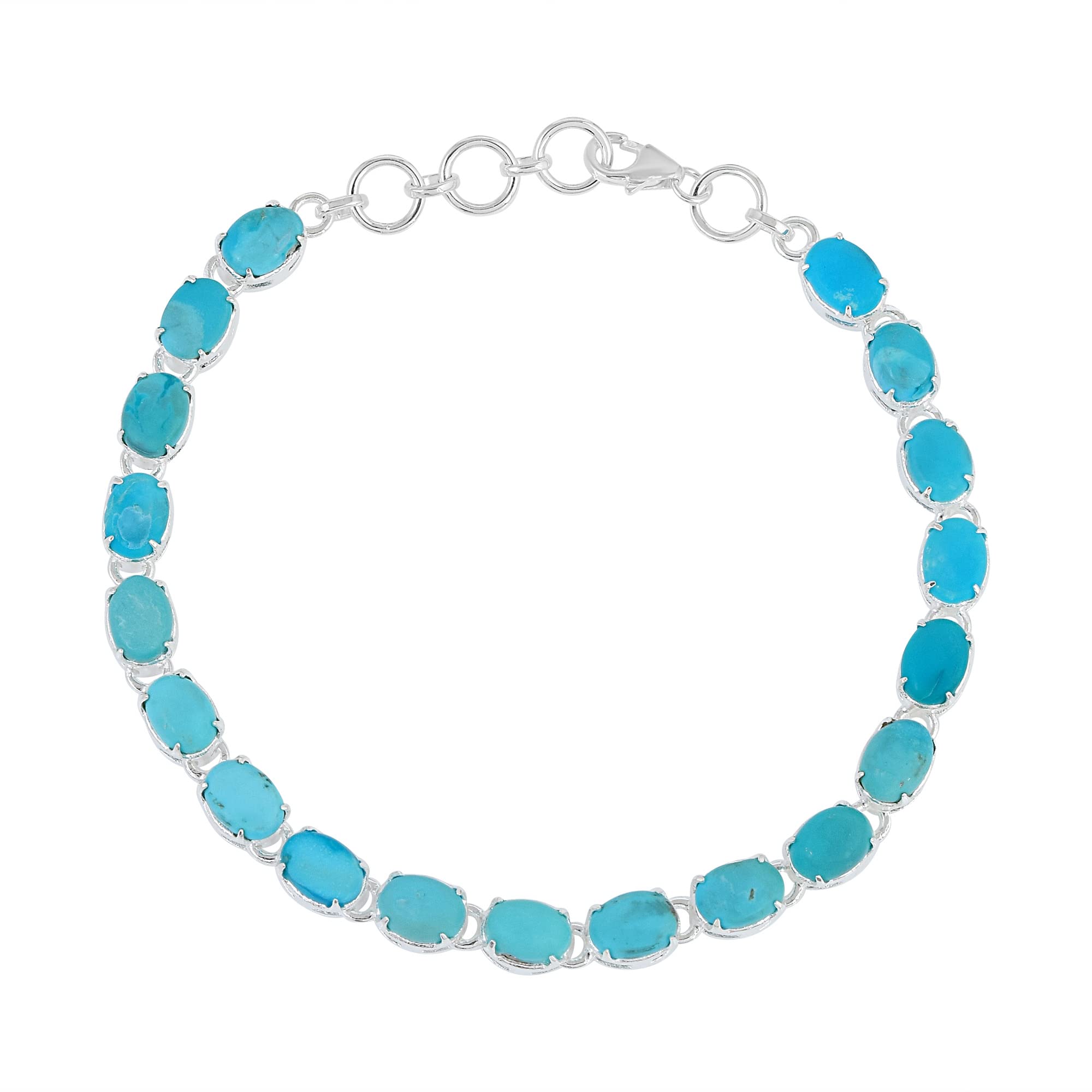 Arizona Turquoise Gemstone 925 Sterling Silver Bracelet for Women - Handmade Designer Jewelry Gift for Her, Birthday, Anniversary, Mother's Day (Perfect for Boho, Western & Casual Outfits)