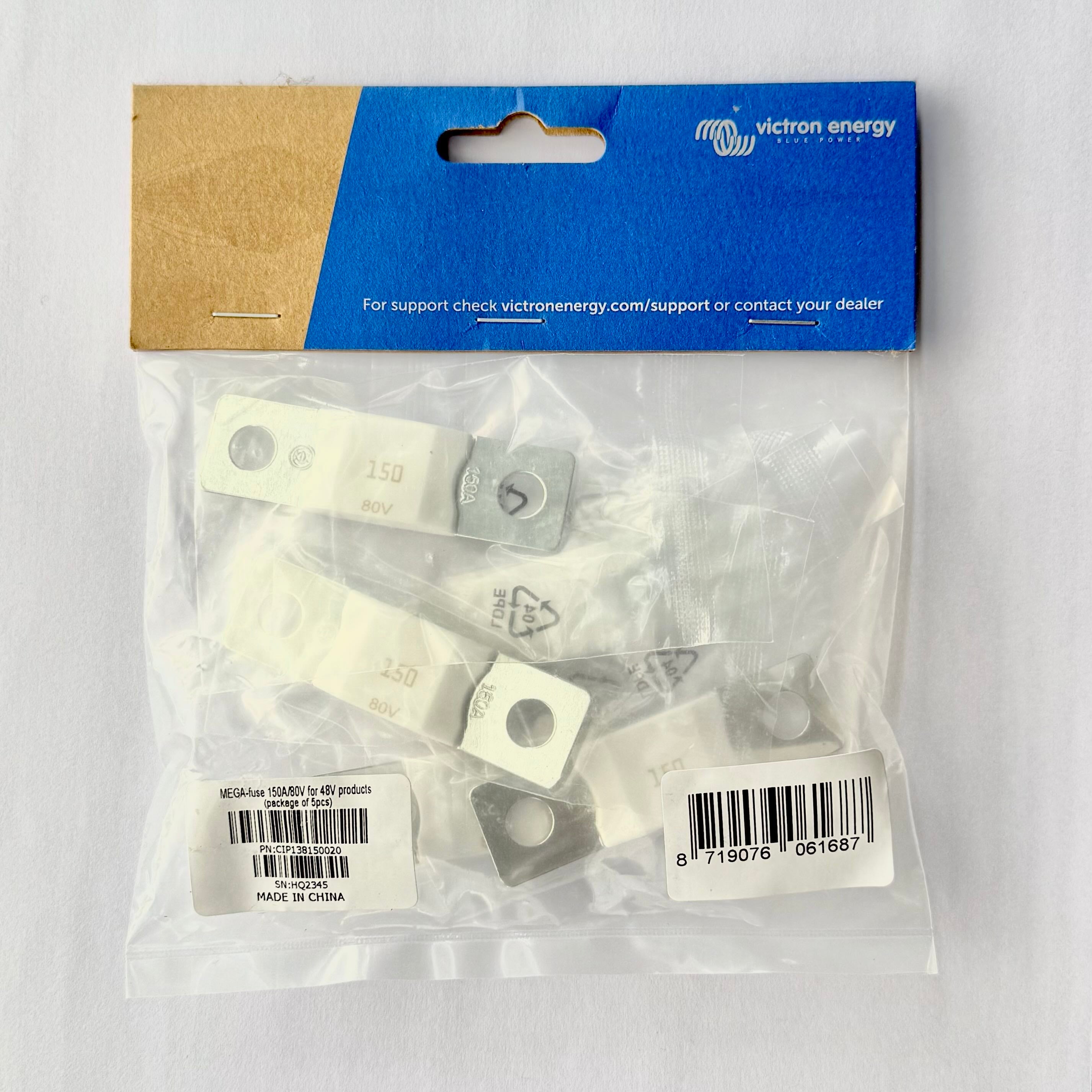 150A 80V Ceramic MEGA Fuse (5-Pack) - High Current Protection for Automotive, Solar & Industrial Applications