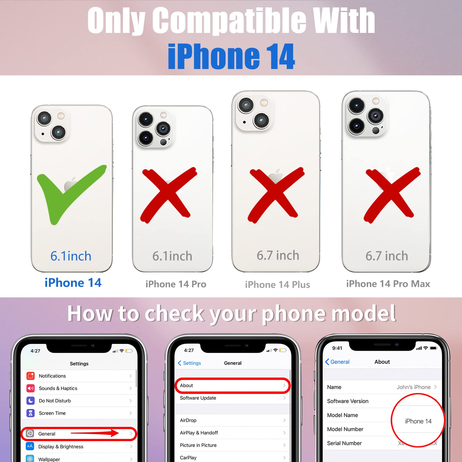 2 in 1 Cute Alien UFO Phone Case for iPhone 14 (6.1