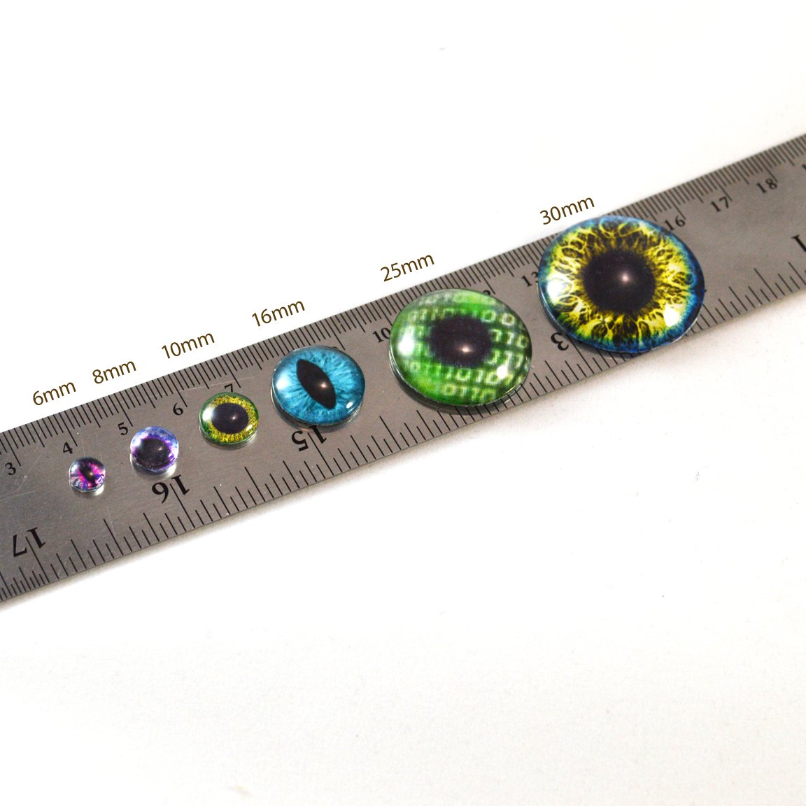 30mm Vulture Eyes Buttons with Loop for Sewing - Perfect for Crocheted Dolls, Stuffed Animals, Soft Sculptures & Jewelry Making Crafts - Set of 2 - DIY Accessories for Unique Handmade Creations