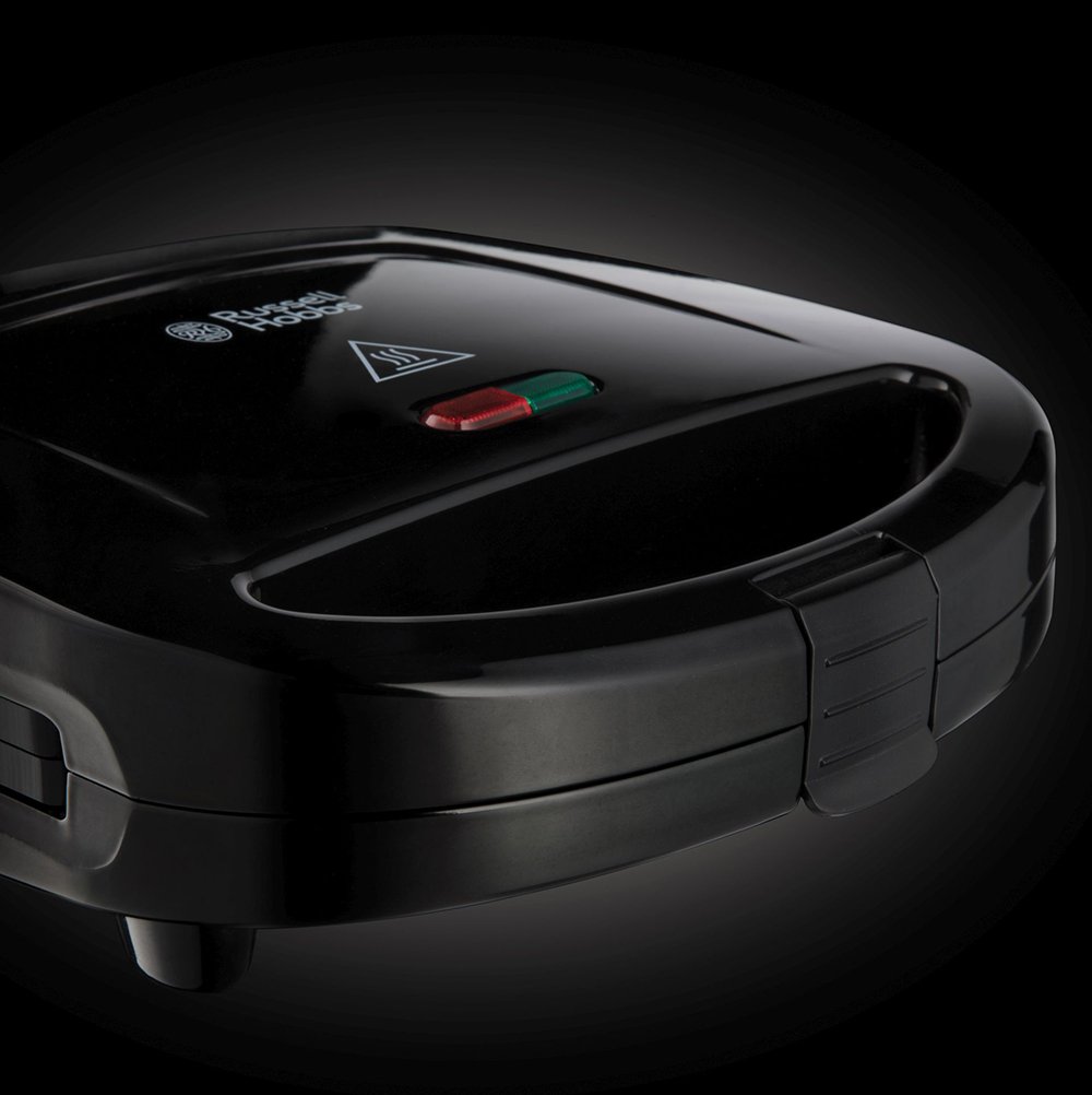 Russell Hobbs 24520-56 2-Slice Sandwich Maker - Black | Non-Stick Surface, Adjustable Temperature | Perfect for Breakfast, Lunch & Quick Snacks at Home or Office