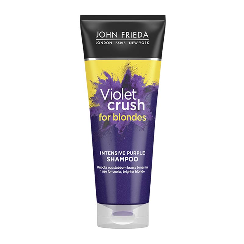 John Frieda Violet Crush Intense Purple Shampoo for Blondes - Tones & Brightens Blonde Hair, Neutralizes Brassiness - Perfect for Salon-Quality Color Care at Home