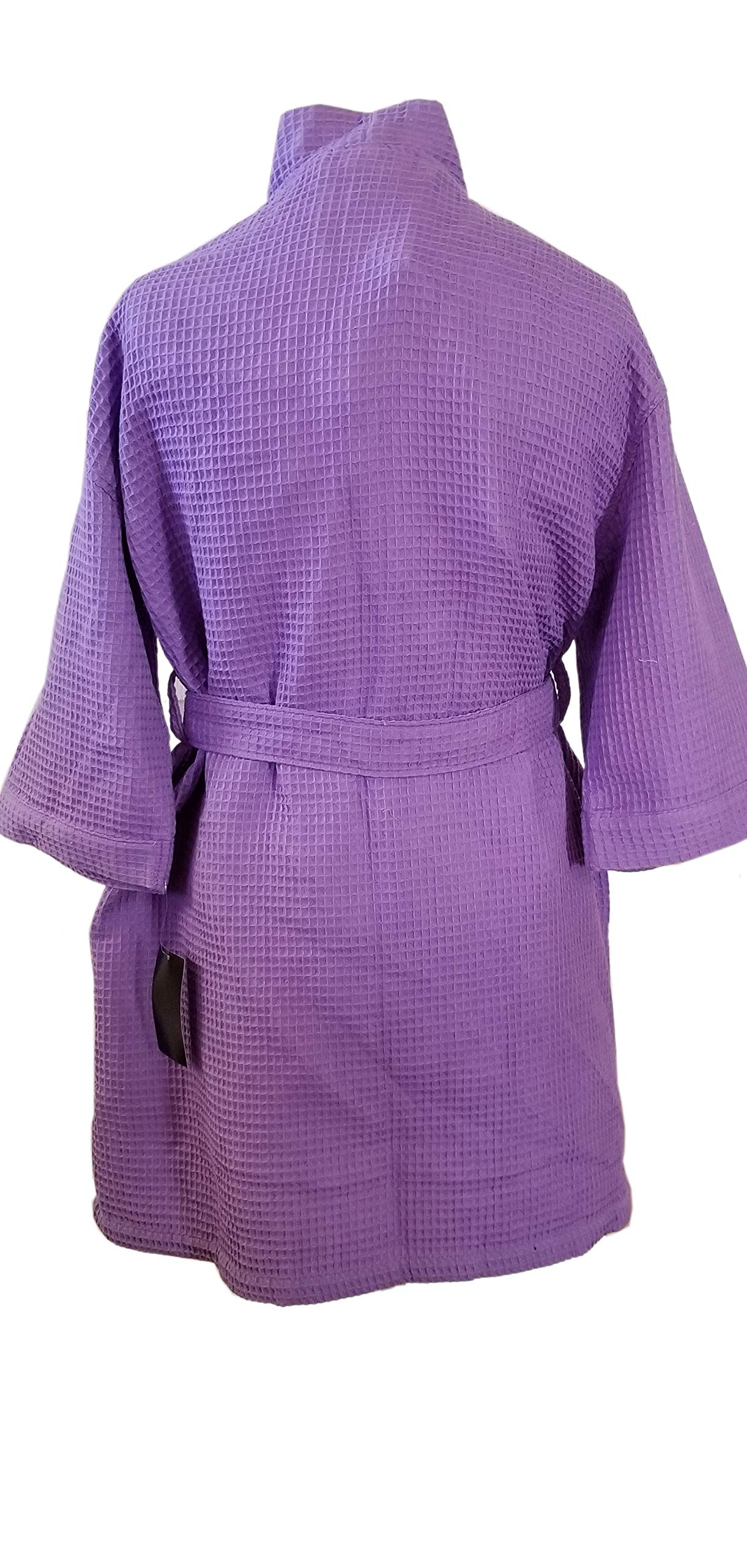 Luxury Cotton Waffle Robe - Dark Purple Monogrammed Bathrobe with Embroidery | Spa Robe, Bridesmaid Gift, Wedding Party Present, Self-Care Relaxation Wear