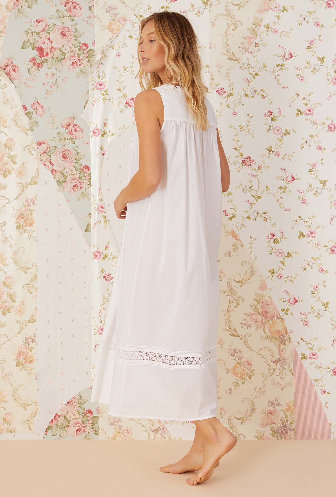 Portofino Women's Ballet Nightgown - Soft Comfortable Sleepwear for Lounge & Bedtime - Elegant Lace Trim Night Dress for Relaxing at Home