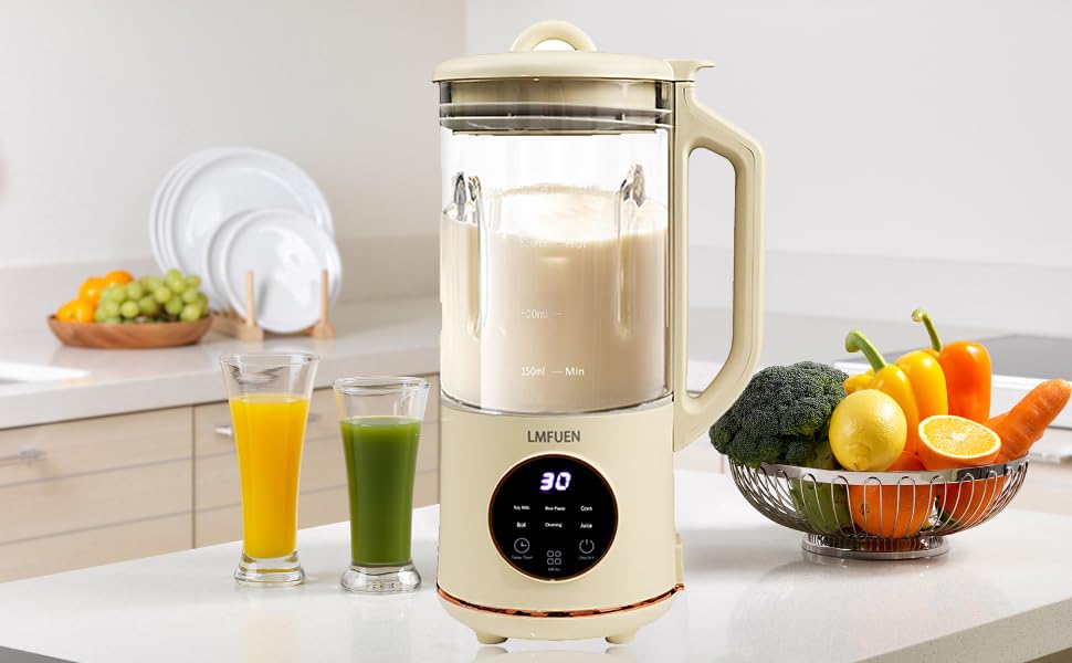 40oz Automatic Nut Milk Maker & Soy Milk Machine - Homemade Almond, Oat, Soy & Plant-Based Milk Maker with Delay Start, Keep Warm & Self-Cleaning - Perfect for Vegan Milk, Healthy Smoothies & Family Breakfast (White)