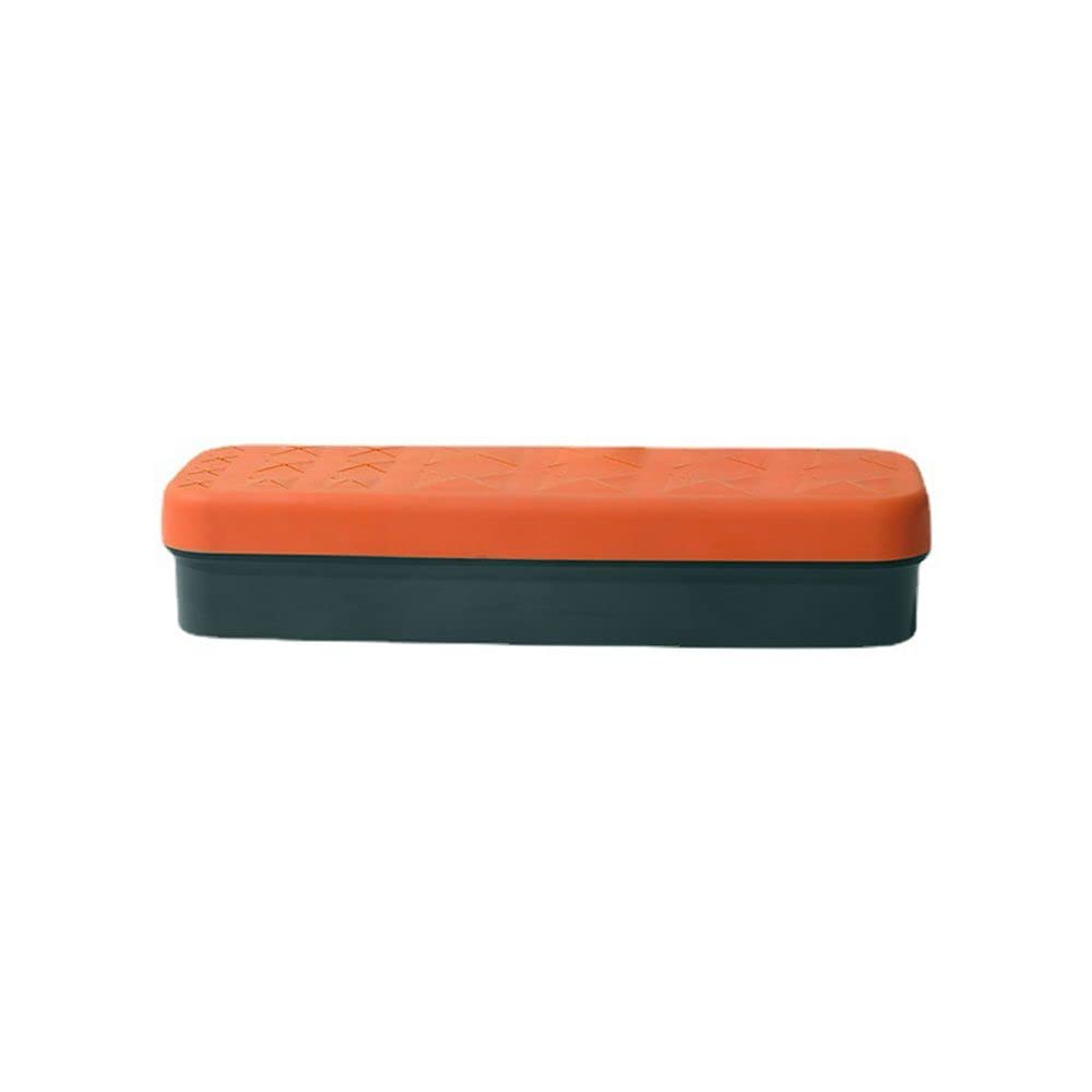 Premium Silicone Makeup Brush Holder & Cosmetic Organizer - Desktop Lipstick, Lip Gloss Storage Display Stand (Orange) | Perfect for Vanity, Bathroom Counter & Travel Makeup Organization