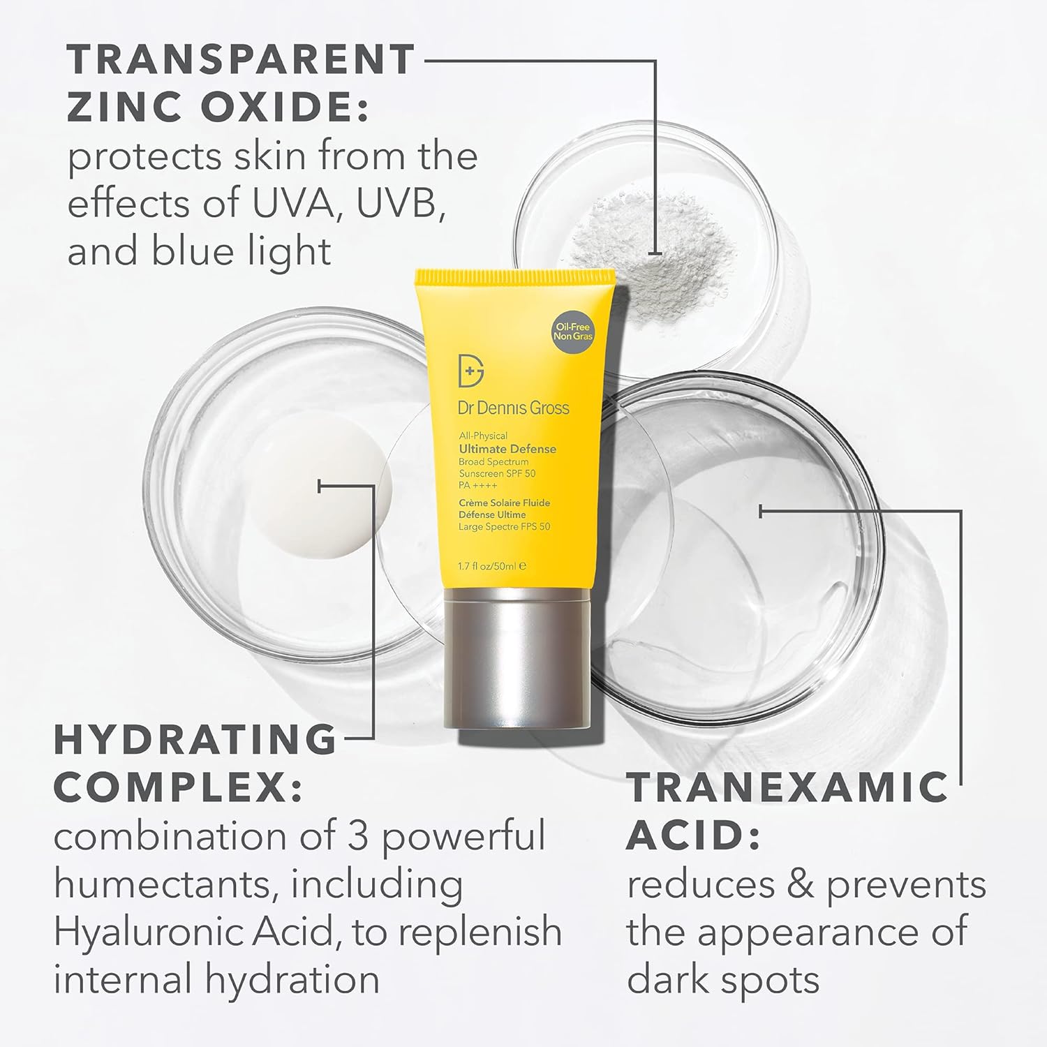 Dr Dennis Gross Ultimate Defense Sunscreen SPF 50 - Oil-Free Face Sunscreen for Daily Protection - Anti-Aging & Broad Spectrum UVA/UVB Protection - Perfect for Outdoor Activities, Beach Days & Daily Skincare Routine