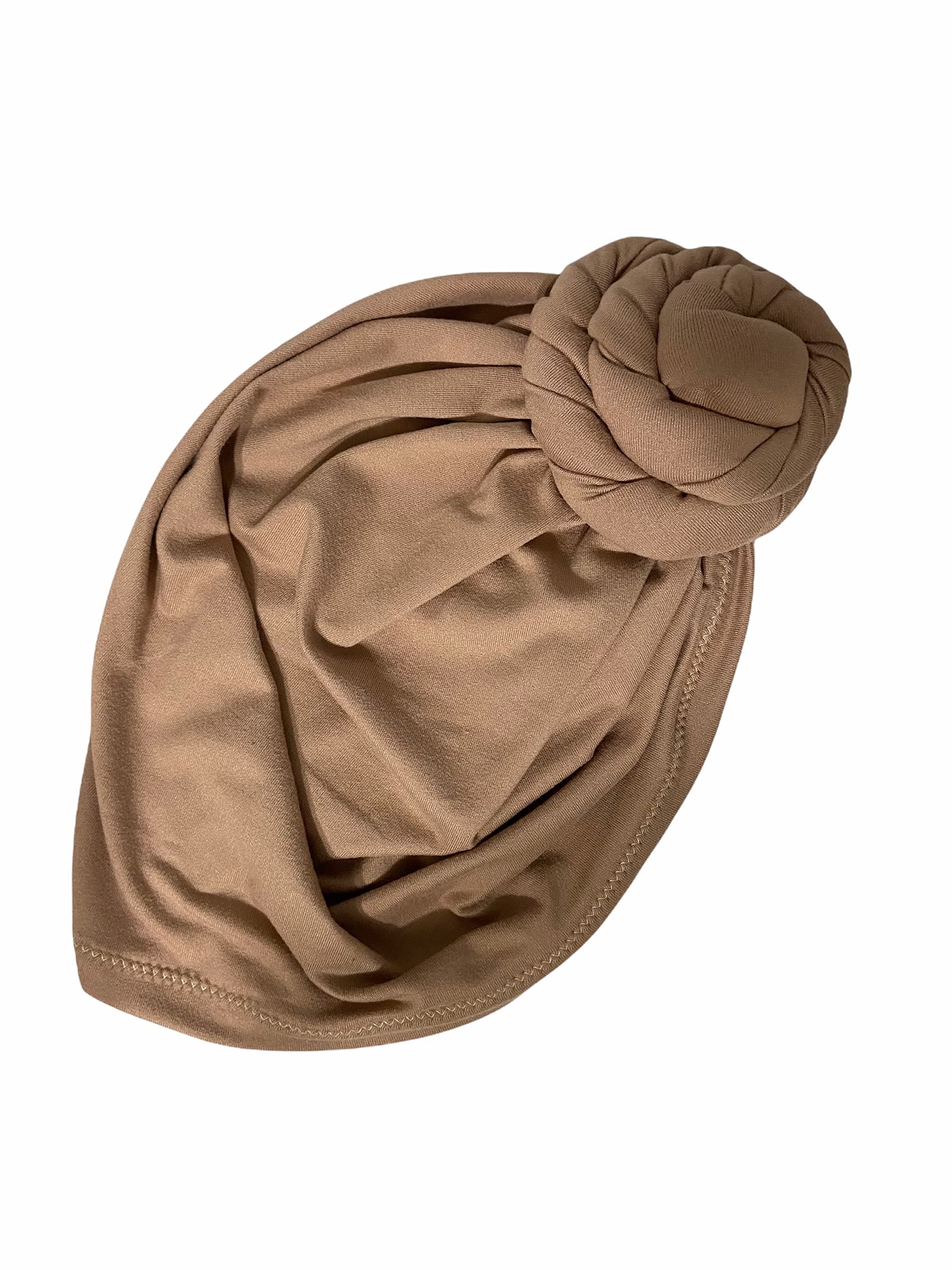 JA Dusty Rose Pink Swirly Pop Turban Hat Headwrap for Women - Stylish Hair Accessory for Fashion, Yoga, and Beach Outfits