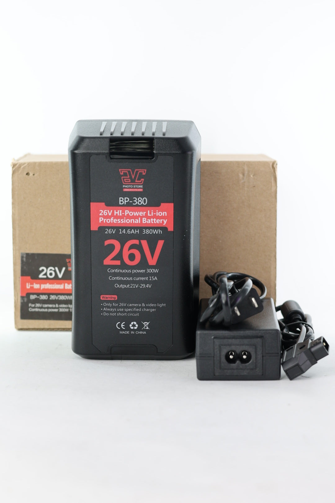 AVC BP380 26V 15Ah 380Wh Professional V Mount Lithium Ion Battery for DSLR Cameras, Camcorders & Film Equipment - Power Your Video Production On The Go