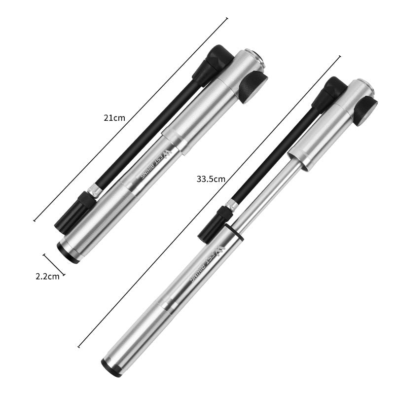 89G Portable Mini Bicycle Pump - 160 PSI High Pressure Hand Air Pump for MTB/Mountain Bike, Road Bike & Ball Inflator - Perfect for Cycling, Travel & Emergency Tire Inflation