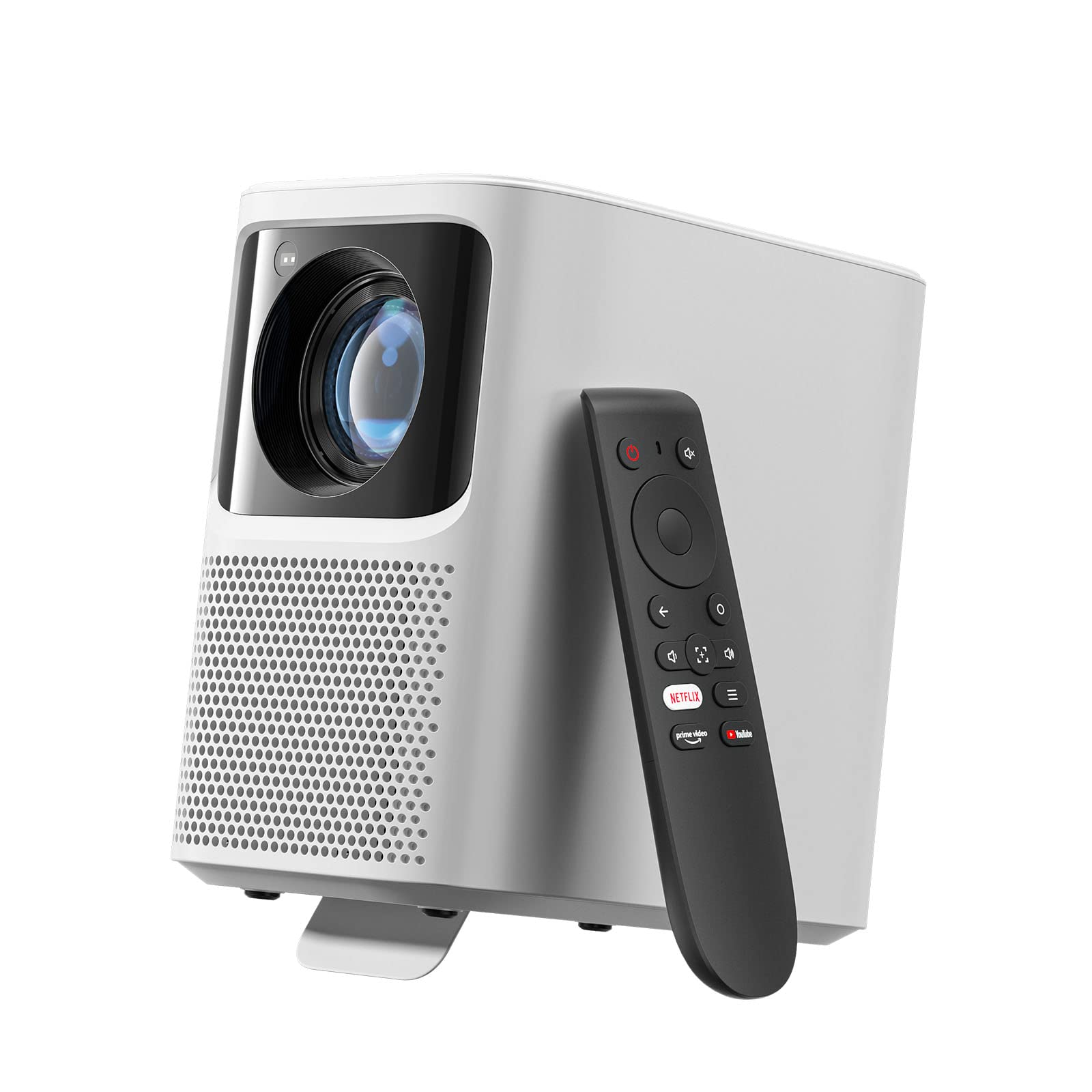 Emotn N1 Mini Home Projector with Official Netflix License | 1080P HD Movie Projector for Home Theater | 330 ANSI Lumens, WiFi 5G & Bluetooth 5.0 | USB Port | Silver White | Perfect for Movie Nights & Home Entertainment