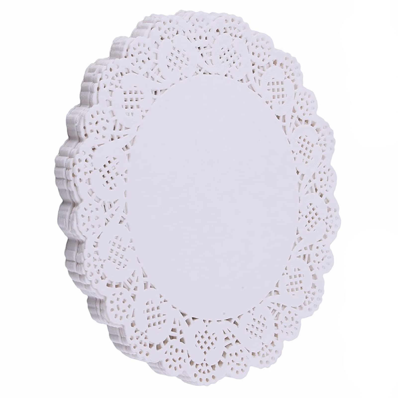 CC Wonderland 5 Inch White Lace Paper Doilies - 100PCS Round Decorative Doilies - Disposable Table Placemats for Wedding, Birthday Party, Cake & Dessert Display - Perfect for Tableware, Food Decoration and Tea Party Settings