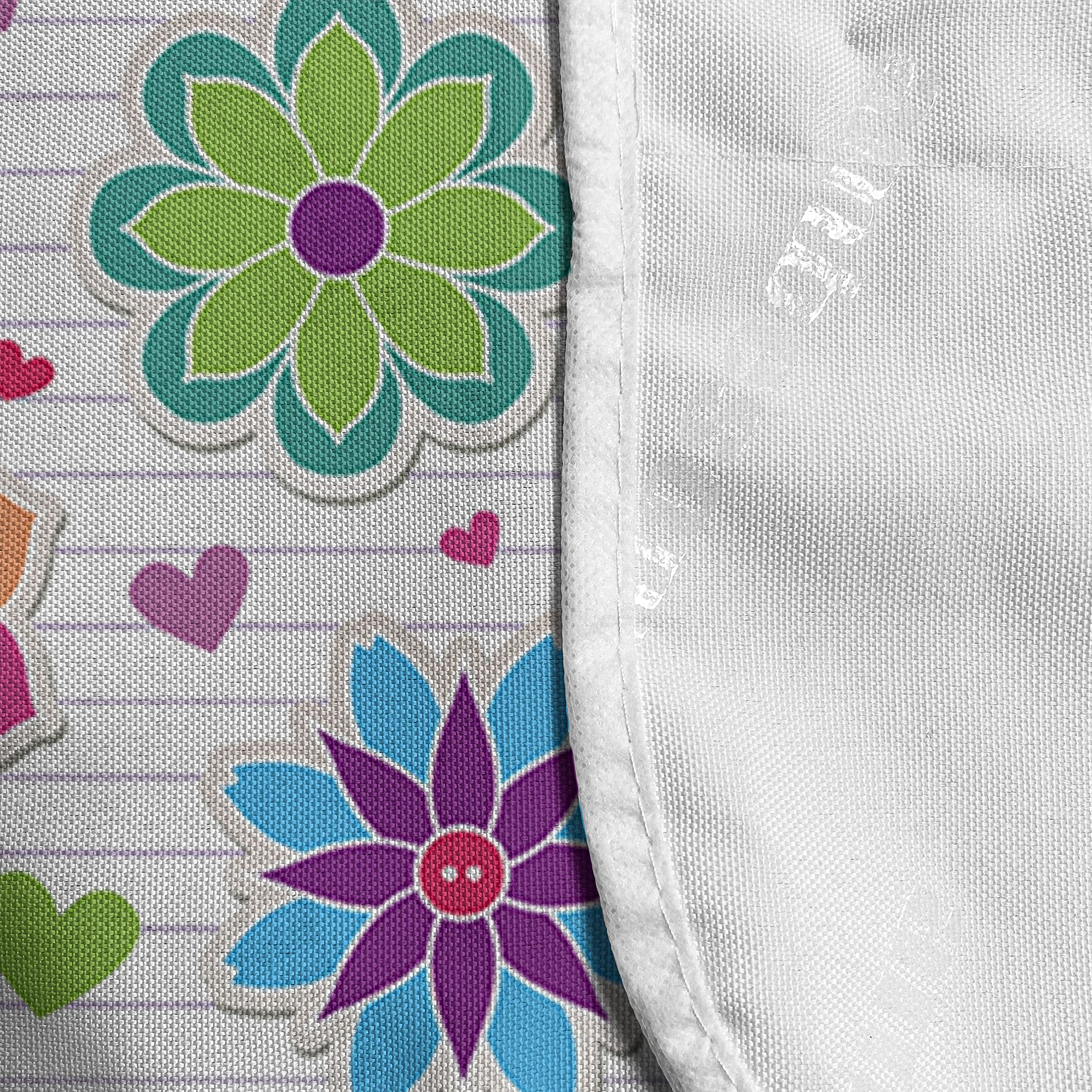 Ambesonne Retro Microwave Cover - Waterproof Notebook Design with Chamomile Flowers & Hearts - 36