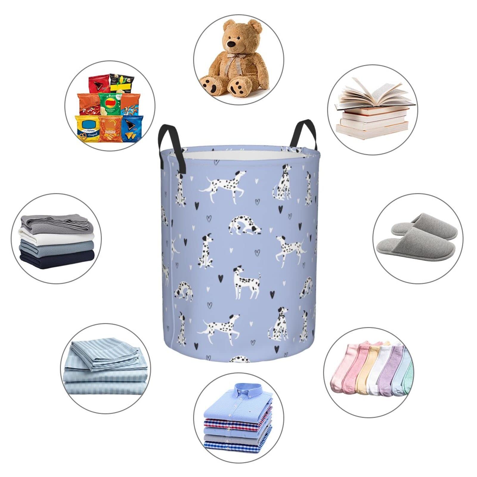 Funny Dalmatian Dog Collapsible Laundry Basket - Waterproof Fabric Hamper with Handle for Clothes, Toys & Storage | Large Foldable Organizer Bin for Bathroom, Bedroom & Kids Room | Perfect for Laundry, Toy Collection & Home Organization