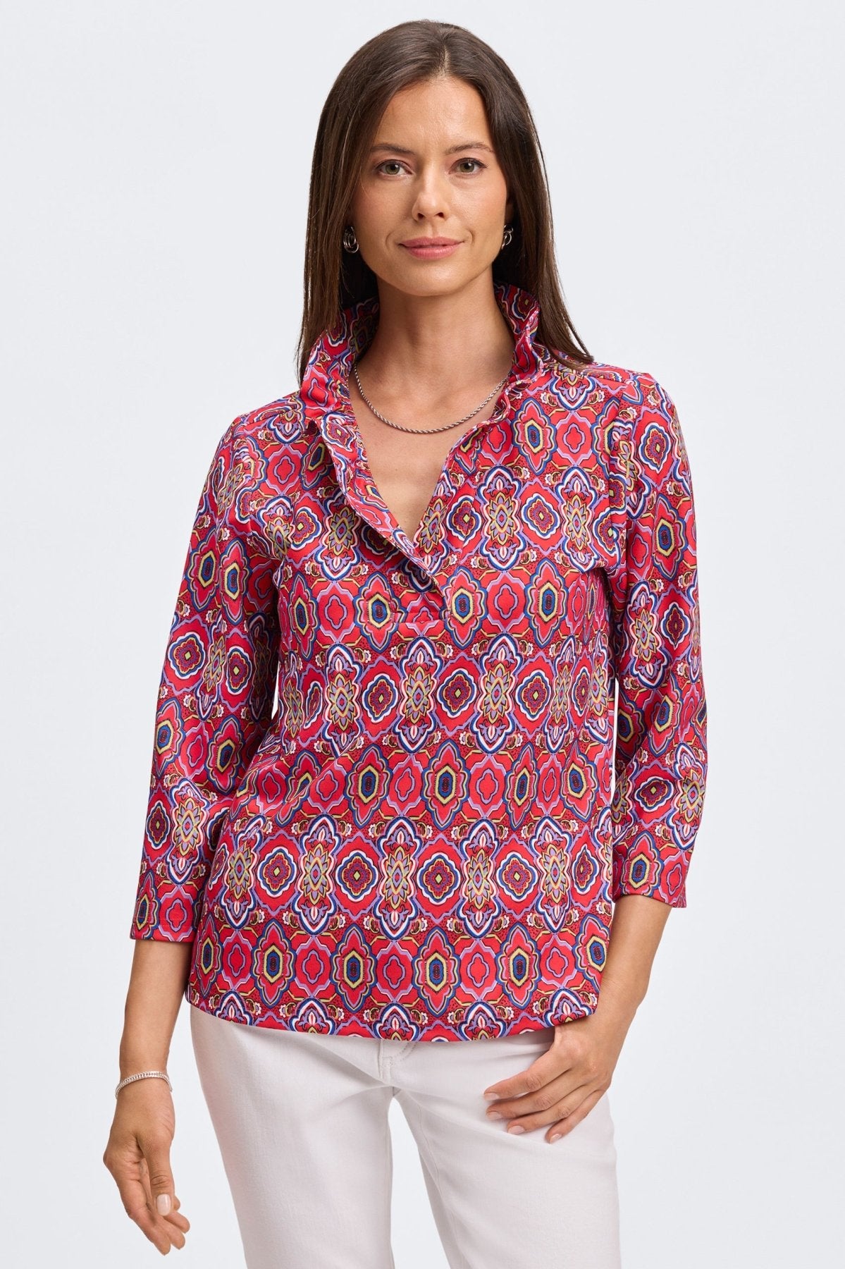 Geometric Tile Knit Crepe
