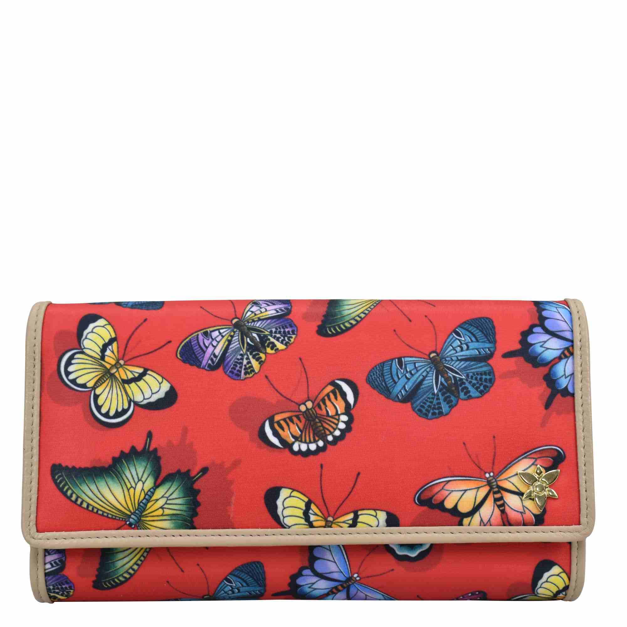 Anuschka RFID Blocking Wallet for Women - Genuine Leather Trim & Artwork Print Travel Wallet - Secure Passport Holder for International Trips & Daily Use