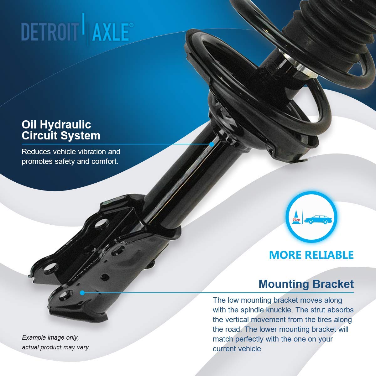 Detroit Axle 12-Piece Front End Suspension Kit for 2000-2005 Toyota Echo - Struts with Coil Spring, Lower Control Arms with Ball Joints, Tie Rods & Sway Bar Links - Perfect for Smooth Ride & Enhanced Vehicle Control on Rough Roads