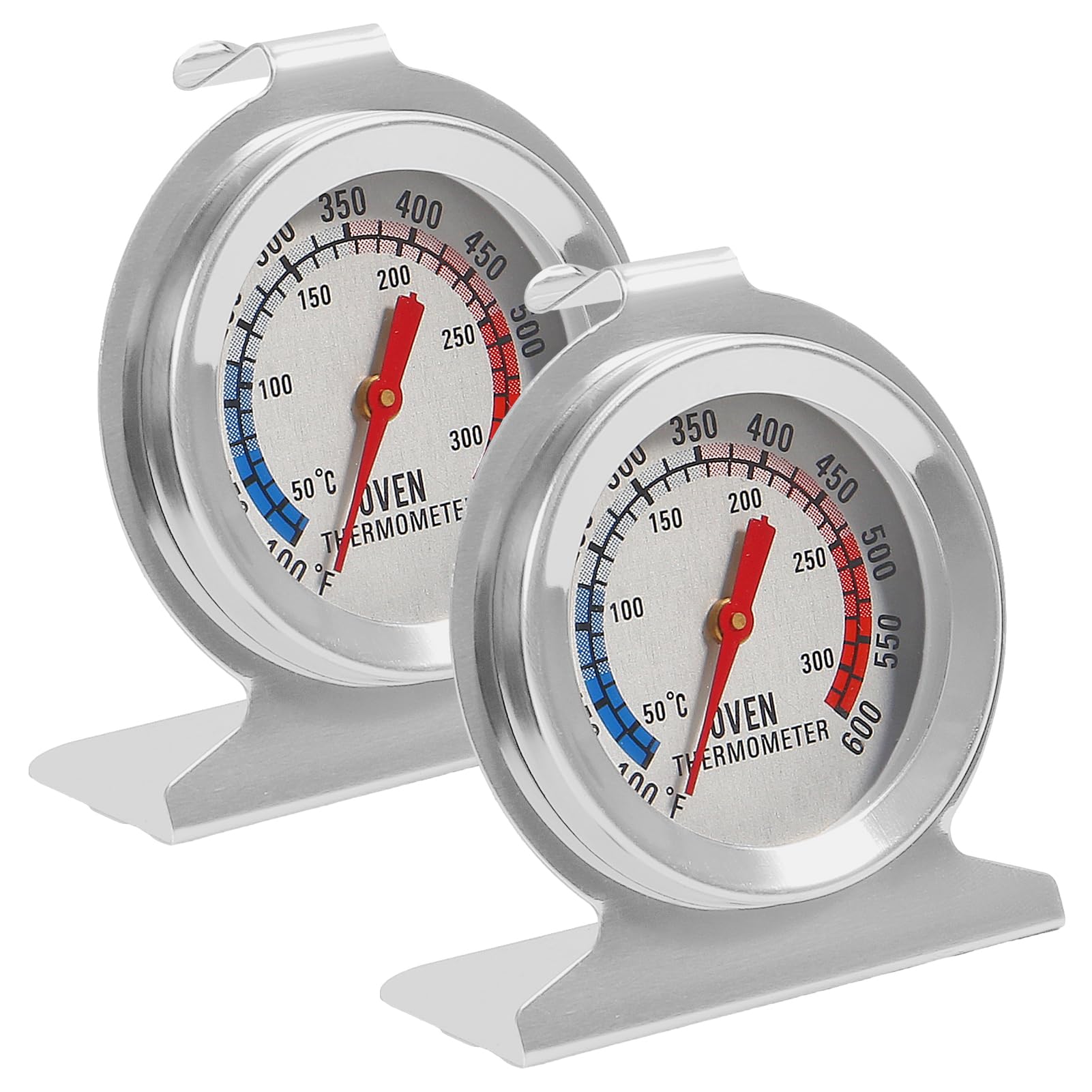 2 Pack Stainless Steel Oven Thermometer - Instant Read Digital Cooking Thermometer for Grilling, Baking, BBQ (50-300°C/100-600°F) - Perfect for Kitchen, Outdoor Cooking & Meat Temperature Monitoring