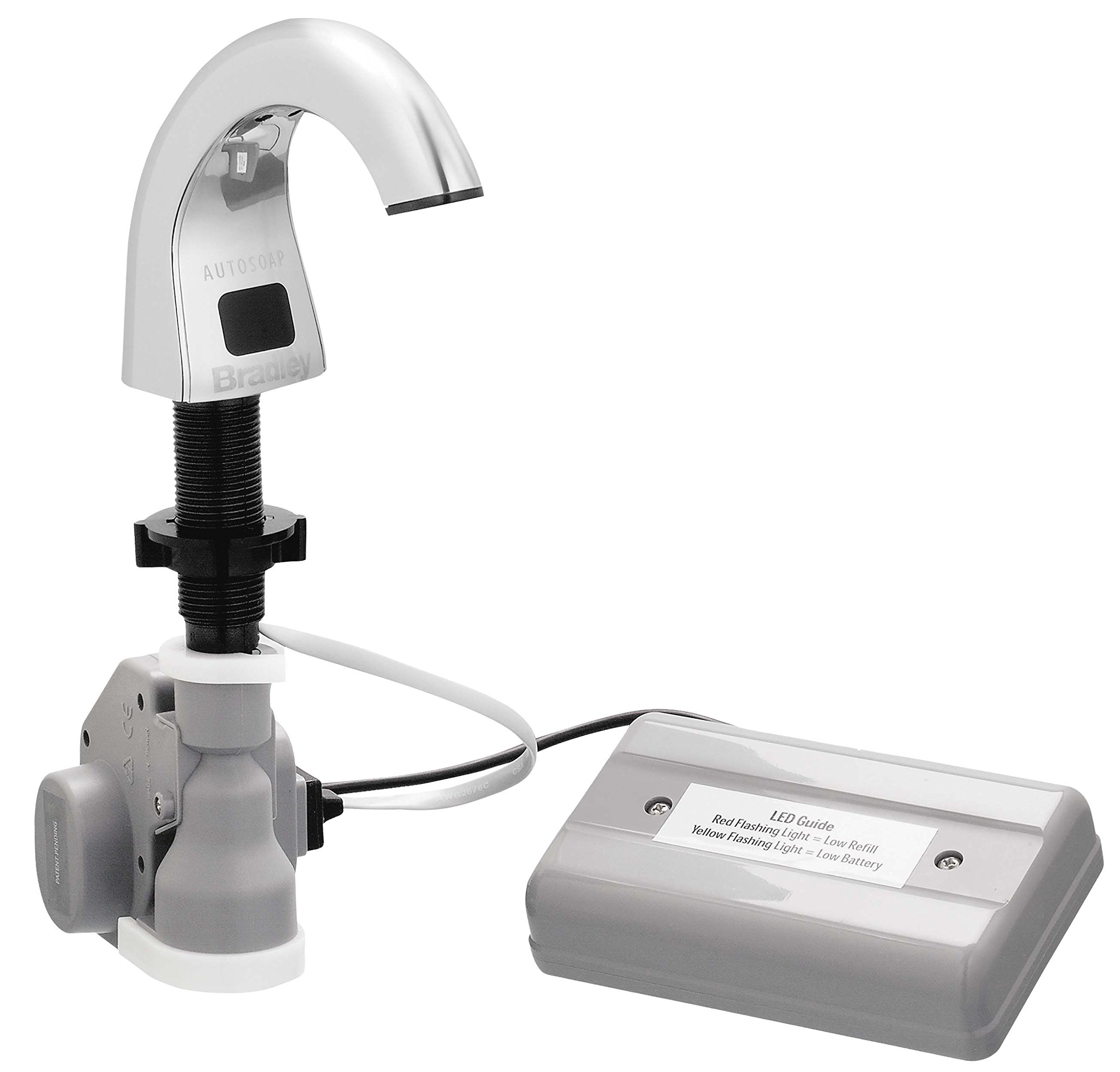 Bradley 6315-KT0000 Deck Mount Liquid Soap Dispenser - Commercial Grade Stainless Steel Hand Soap Dispenser for Restrooms, Kitchens, and Public Washrooms