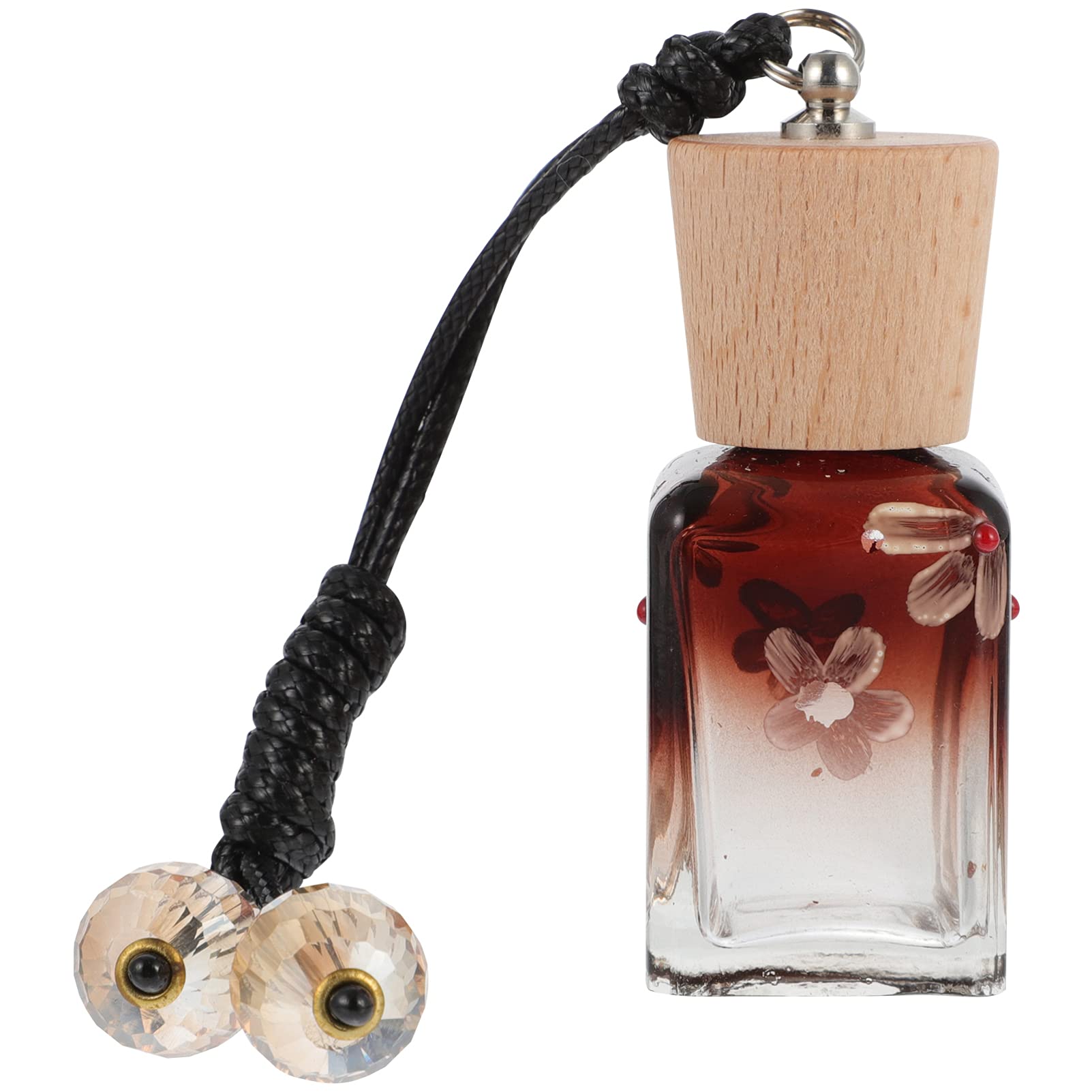 Vintage Glass Perfume Bottles with Wooden Cap - 1Pc Small Empty Refillable Hanging Bottle for Essential Oils & Fragrances - Perfect for DIY Perfume Making, Home Decor, and Gift Giving