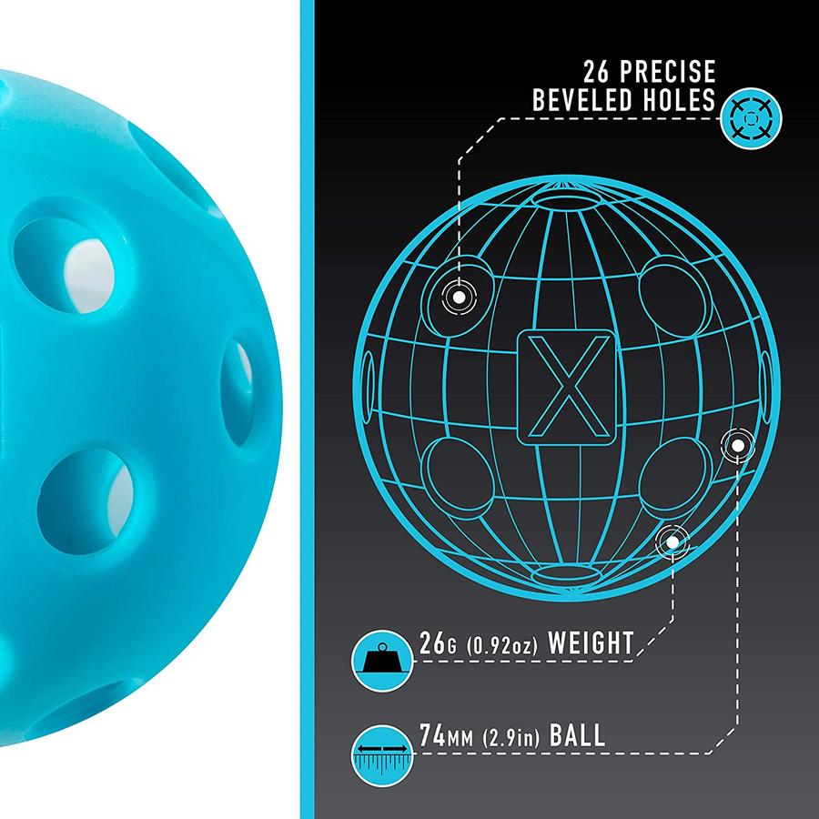 Franklin X 26 Indoor Pickleballs - Official USAPA Approved Tournament Balls (Blue) - Perfect for Competitive Play, Practice & Recreational Games